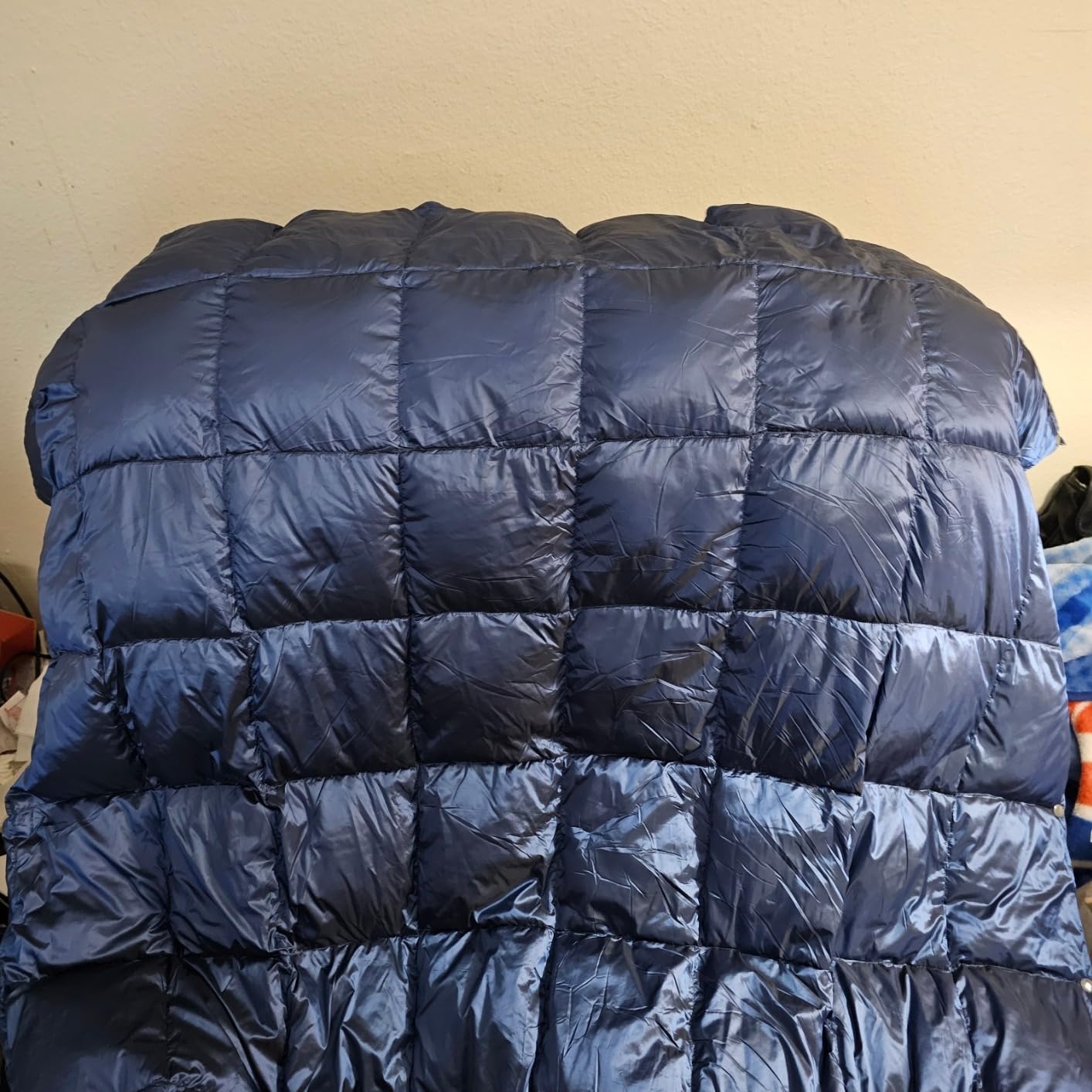 Down Camping Blanket - Lightweight, Packable, Warm & Puffy Outdoor Travel Quilt for Sleep, Hiking, Backpacking, Stadium, Festivals, Water-Resistant Sleeping Bag 55