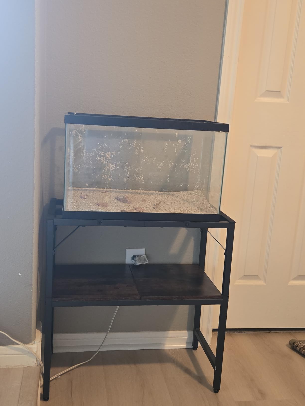MAHANCRIS 20 Gallon Fish Tank Stand, Aquarium Stand with 2-Tier Storage Shelves, Heavy Duty Breeder Turtle Terrarium Stand Rack for Home Office, 24.0