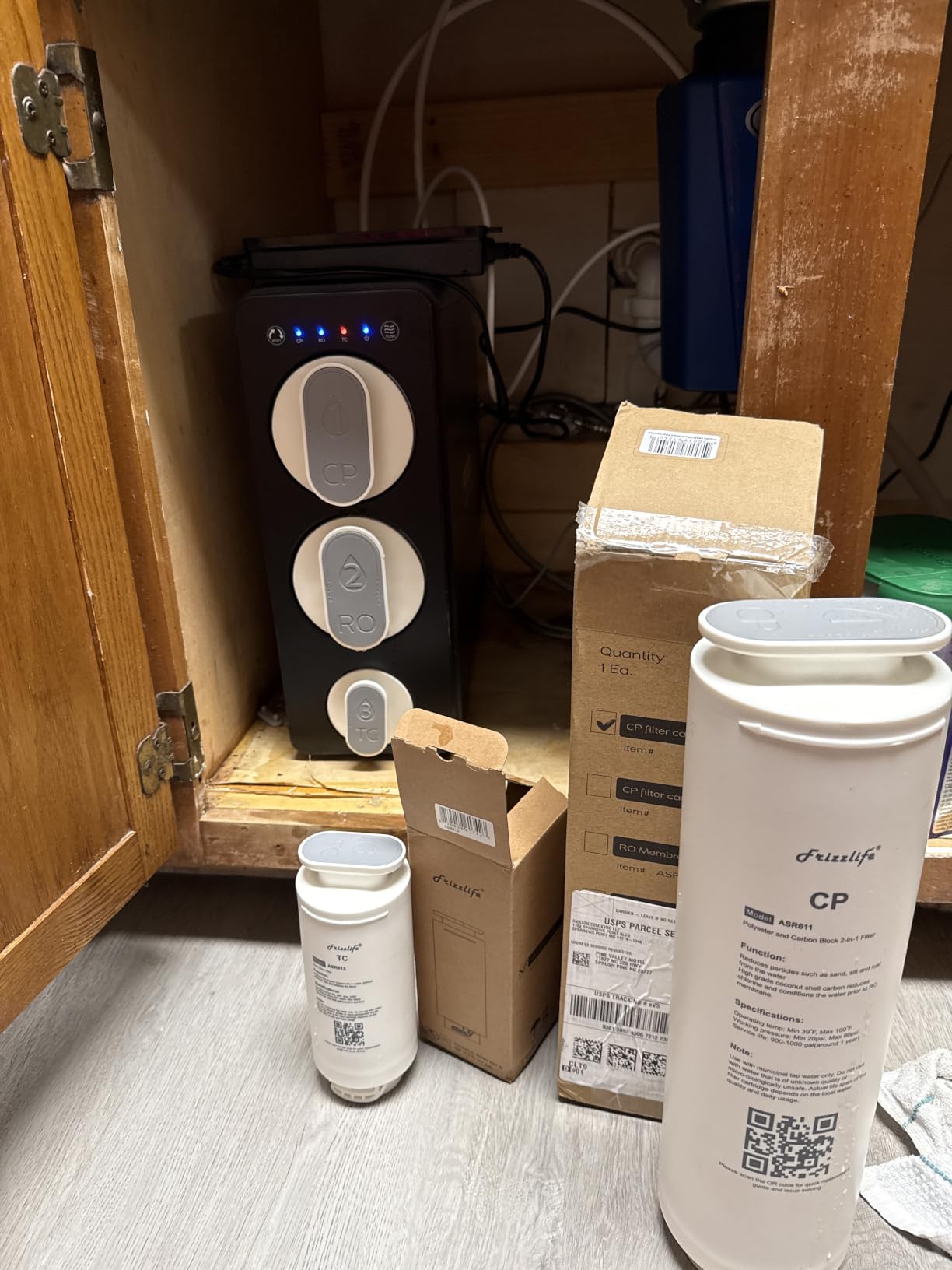 Frizzlife 1200GPD Reverse Osmosis Water Filter, NSF/ANSI 42&58&372 Standards, 11-Stage Tankless RO Water Filtration System, Under Sink, 3:1 Pure to Drain, Smart Faucet, Reduce PFAS, BPA Free, PD1200 customer photo 2