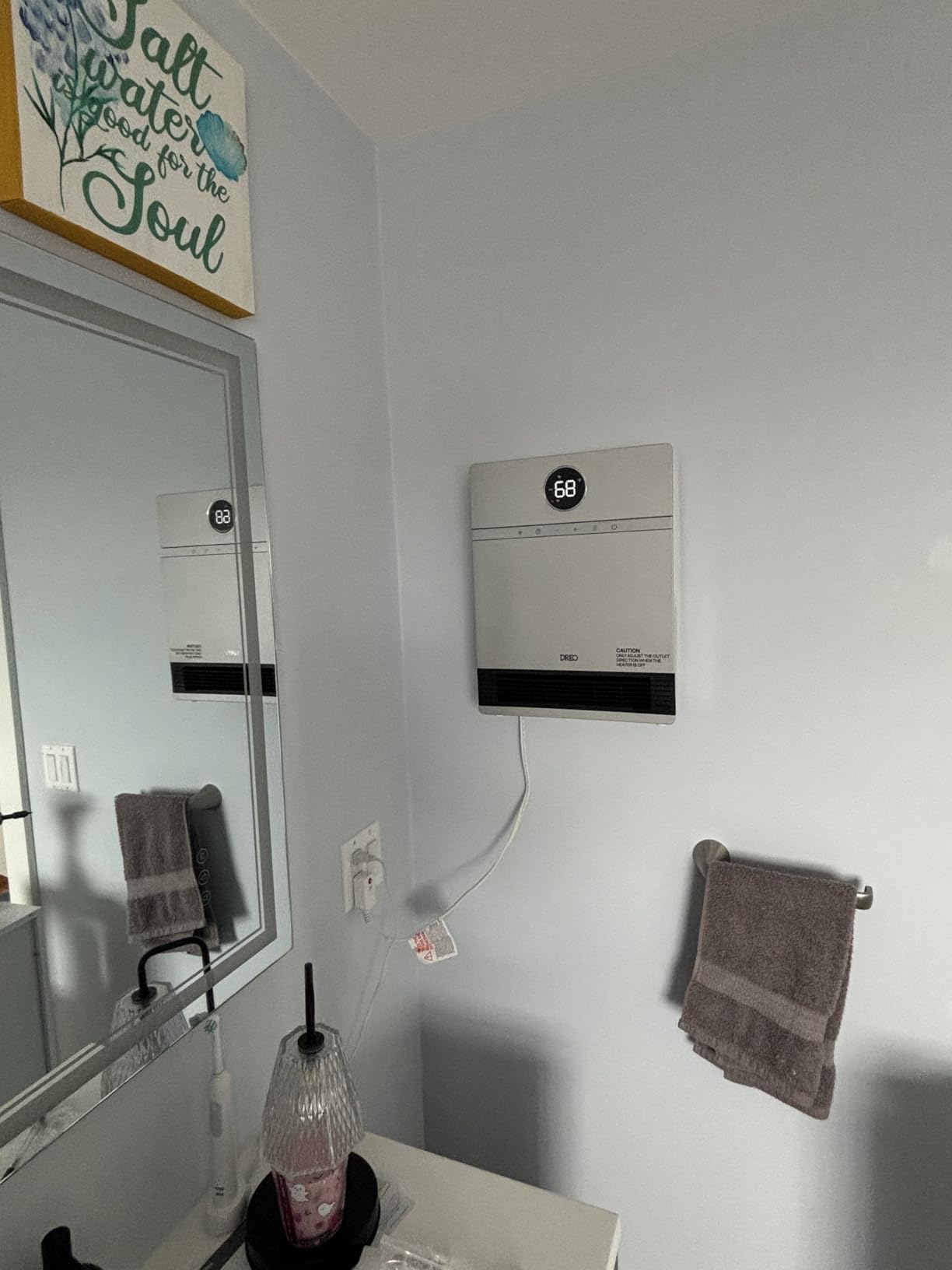 DREO Smart Electric Wall Heater for Indoor Use, Bathroom, Works with Alexa customer photo 1