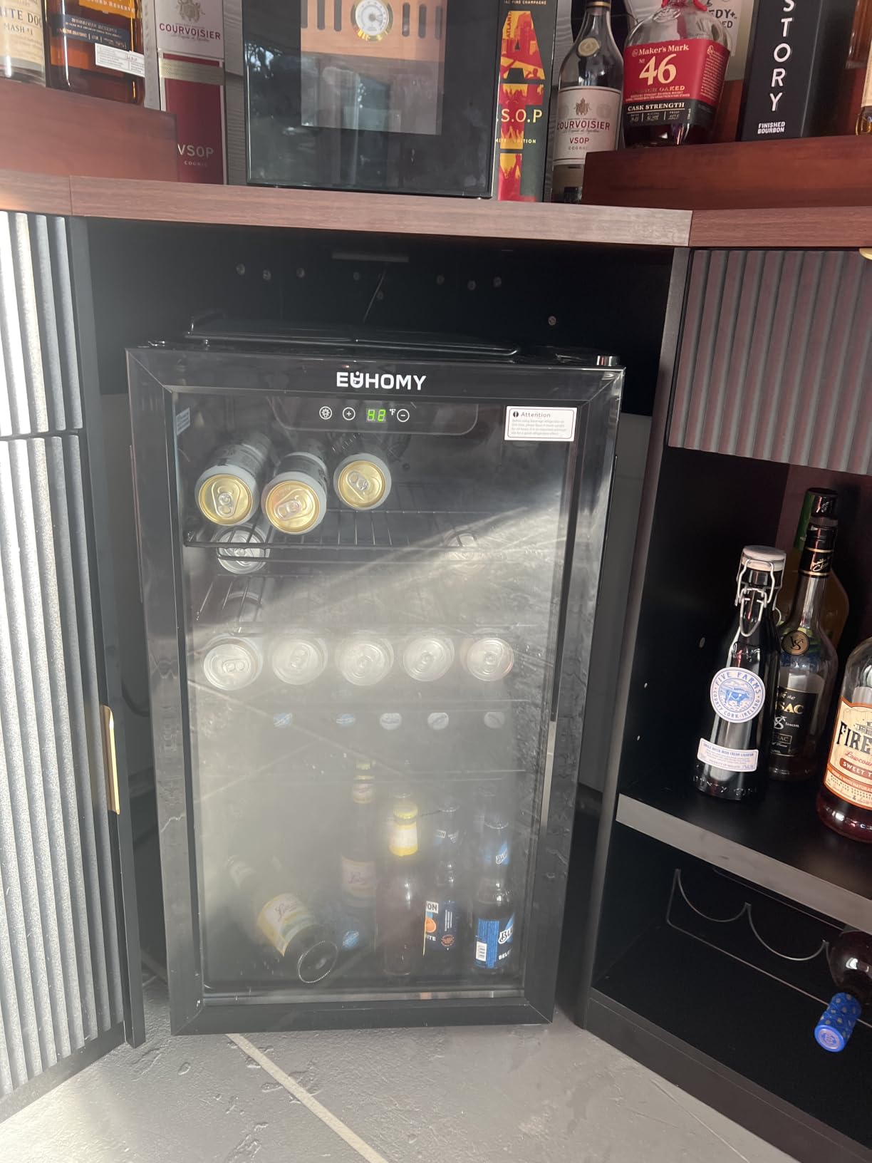 EUHOMY 145 Can Mini Fridge, 4.5 Cu.ft Beverage Refrigerator with Glass Door customer photo 1
