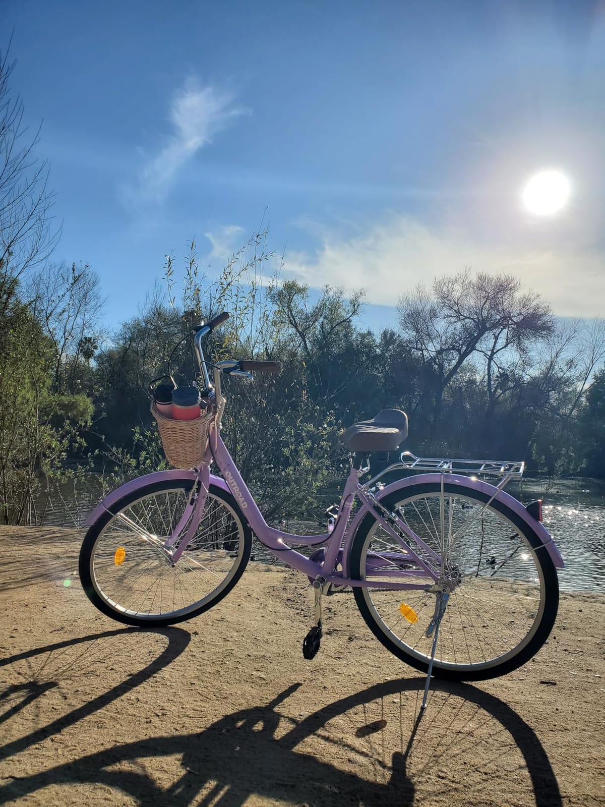 Max4out Women Bike Beach Cruiser Bike for Adult, 24 & 26 Inch Comfort Bikes with Rattan Front Basket, Womens Bicycle with Adjustable Seat and Dual V-Brake (Pink & White & Green & Purple & Black) customer photo 1