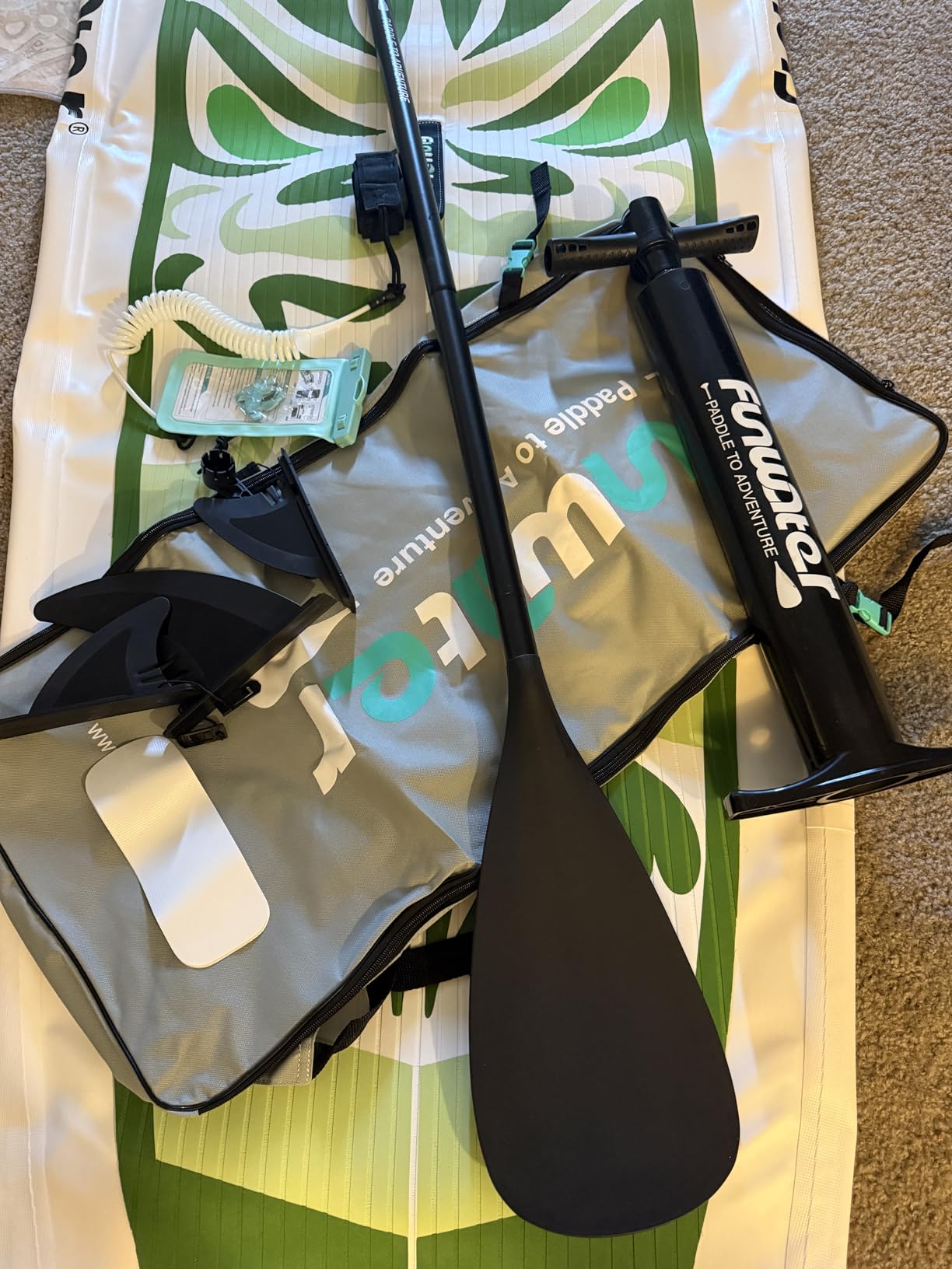 FunWater Inflatable Stand Up Paddle Board with Beginners SUP Accessories | 10'6'' SUP, Anti-Slip EVA Deck, Versatile Yoga/Big Fin Inflatable Paddle Boards for Adults & Youth of All Skill Levels customer photo 1