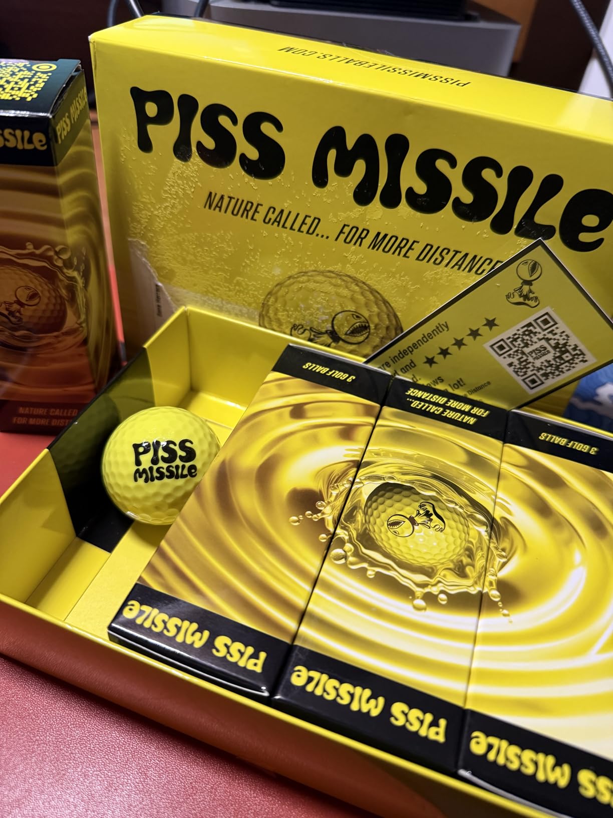 P*ss Missile Distance Golf Balls - 4-Piece Design, Surlyn Cover, High Compression Core - Lower Spin, Better Trajectory for Longer, Straighter Shots customer photo 1