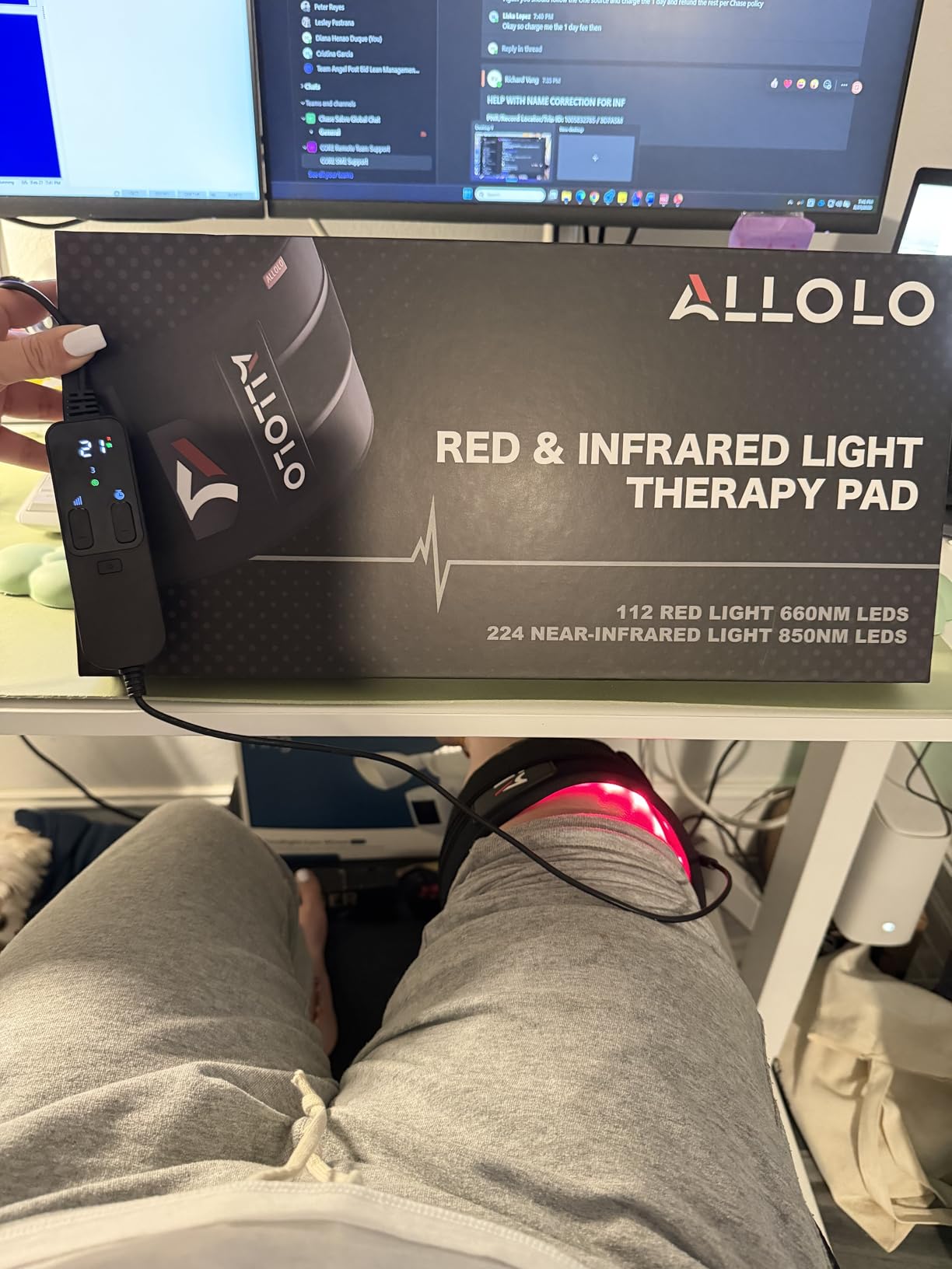 ALLOLO Red Light for Body, 3 in 1 LEDs Red Light Belt with Timer Remote Control, 660nm 850nm Infrared Light Pad for Body Waist Shoulder Knee, 12.6