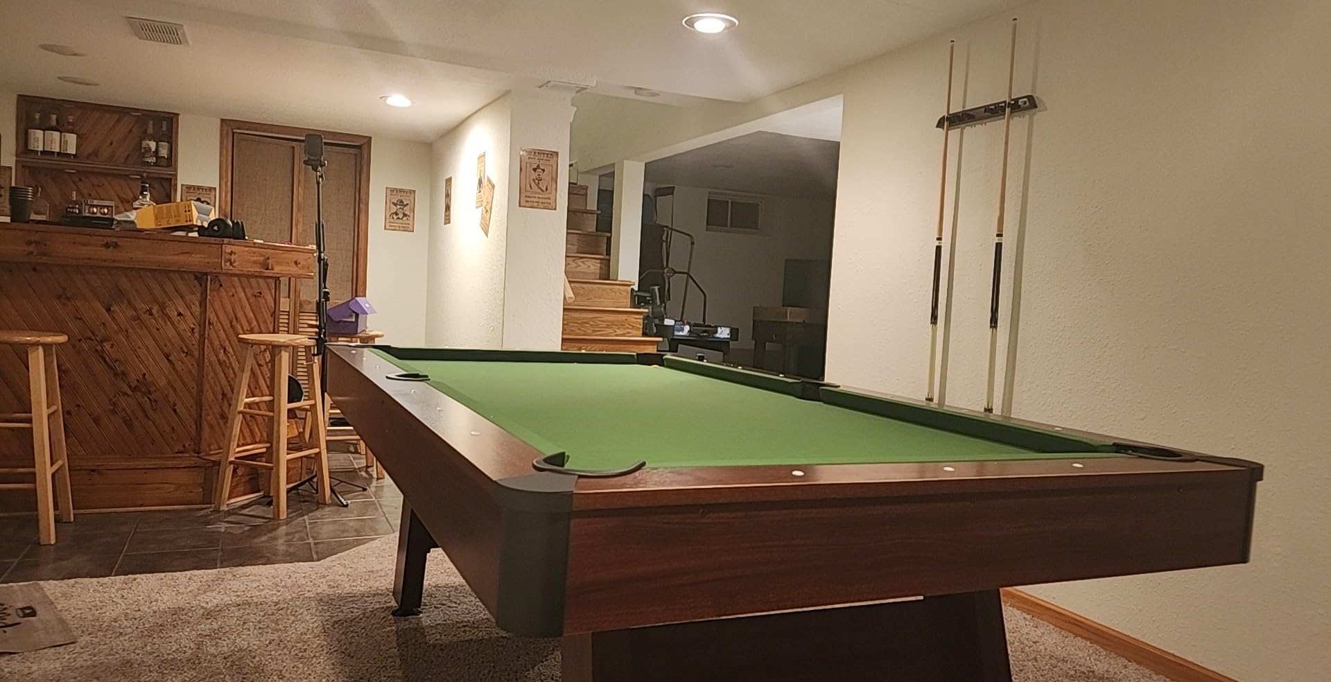 GoSports 7 and 8 ft Pool Tables with Wood Finish - Gray, Black, or Green Felt - Accessories Not Included customer photo 1