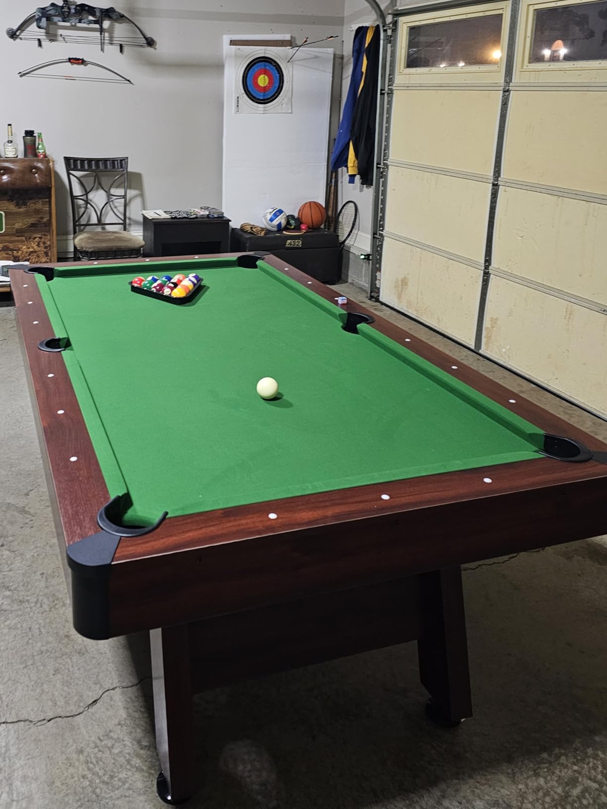 GoSports 7 and 8 ft Pool Tables with Wood Finish - Gray, Black, or Green Felt - Accessories Not Included customer photo 2