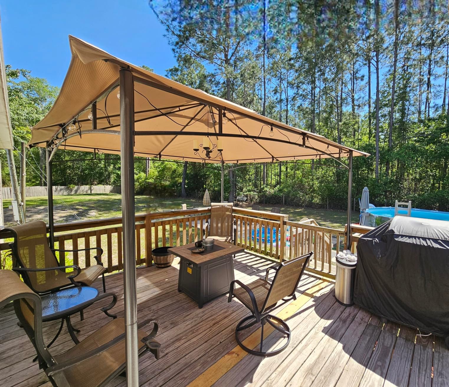 ABCCANOPY Gazebos for Patios 10x12 with Mosquito Netting, Khaki customer photo 2