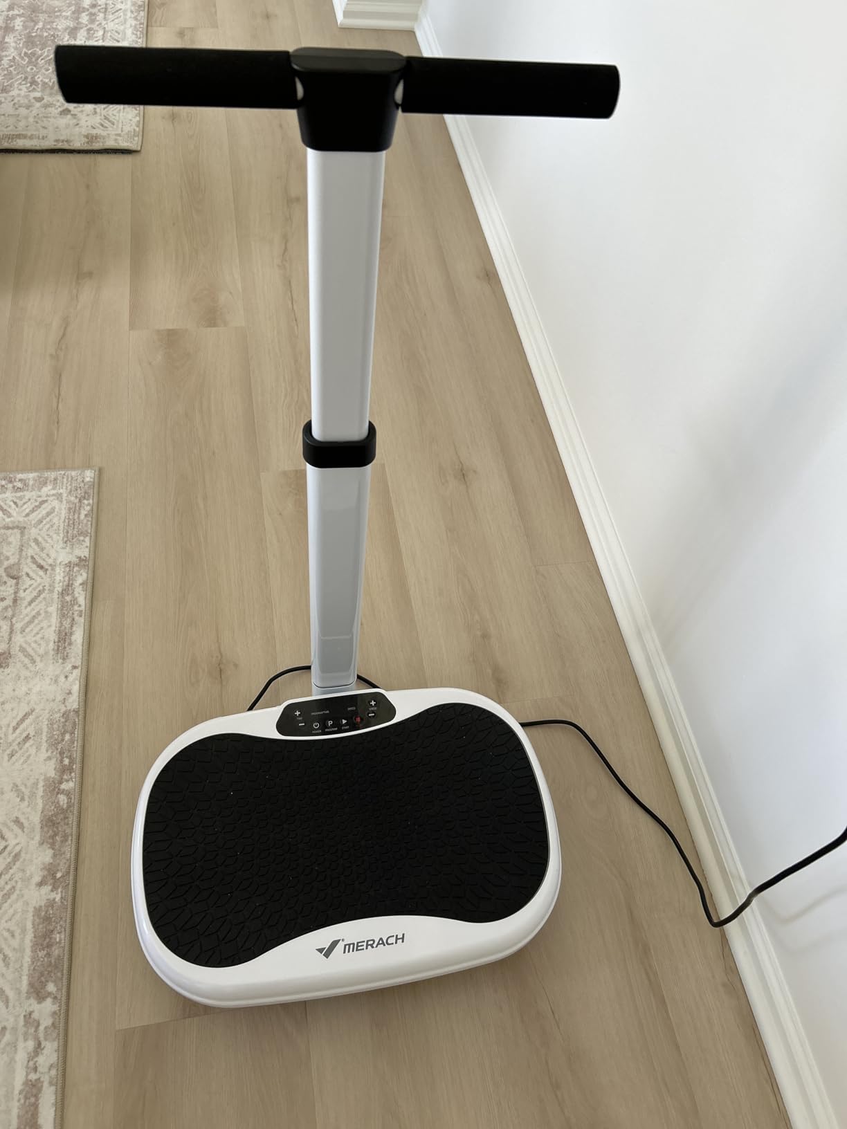MERACH Vibration Plate Exercise Machine with Handle, 330 lbs Capacity | Adjustable Height, 55 Speeds, Vibrating Plate for Lymphatic Drainage & Weight Loss, Whole Body Fitness Equipment for Home Gym customer photo 1