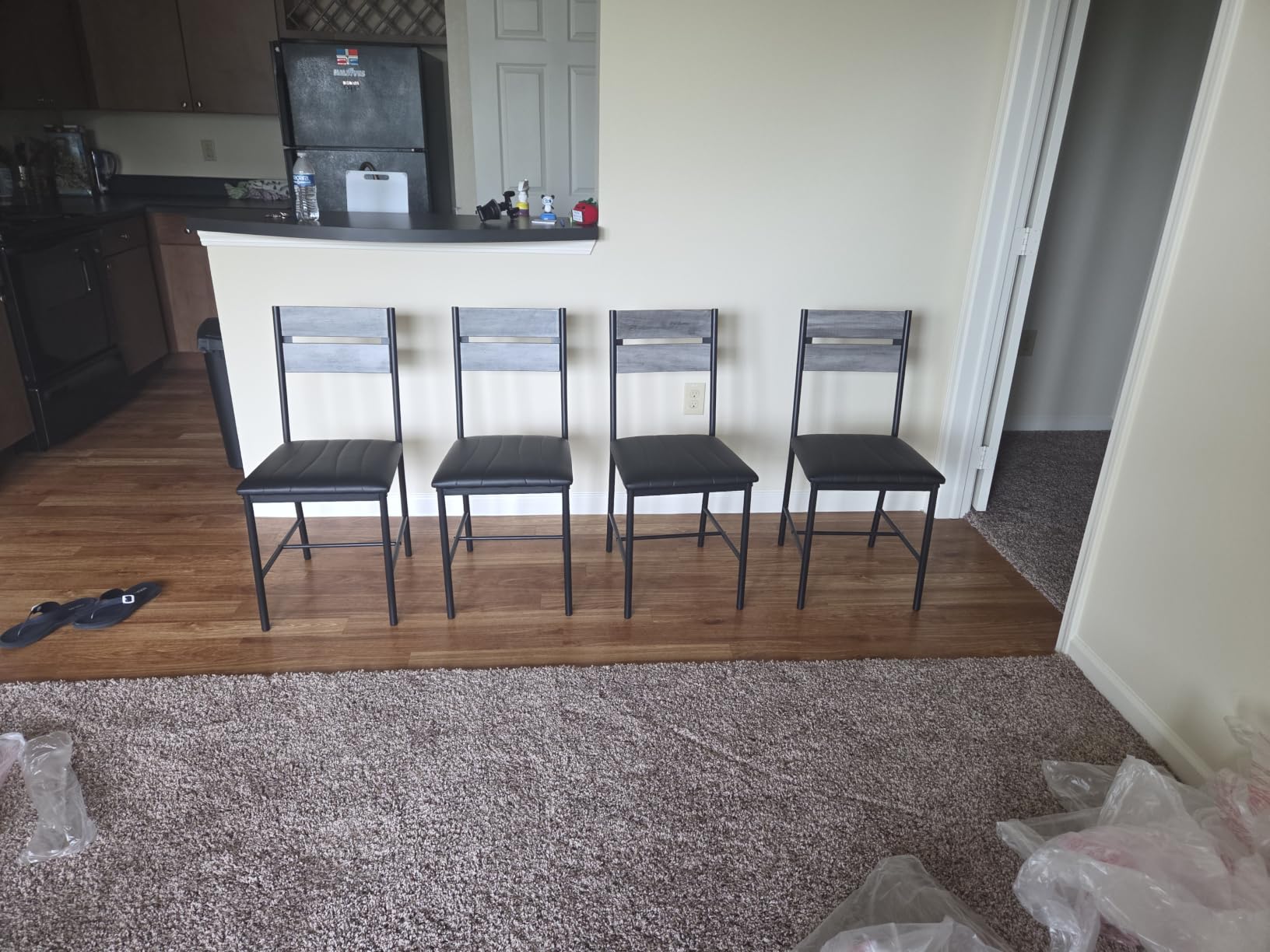 IRONCK Dining Table Set for 4, Grey customer photo 2
