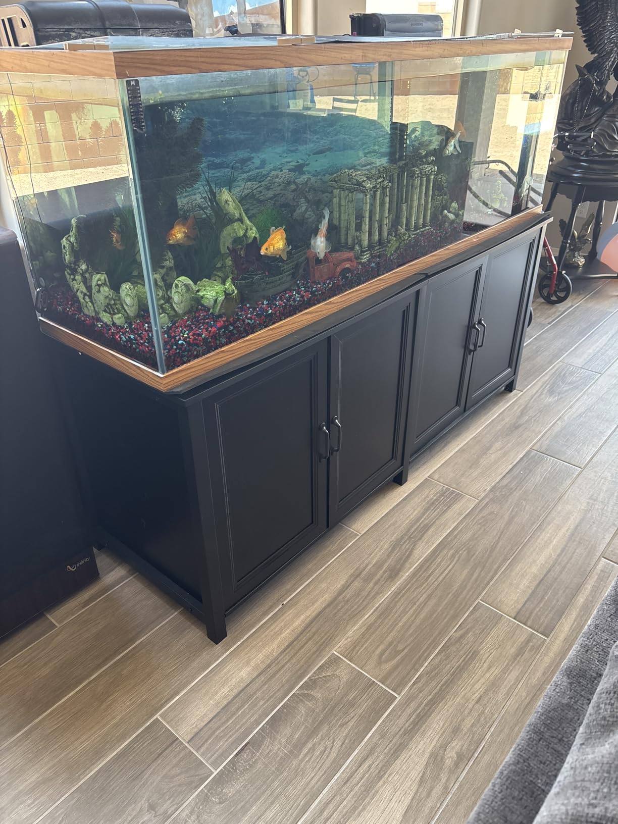 GDLF 100-150 Gallon Large Fish Tank Stand,Furniture-Style Aquarium Stand customer photo 2