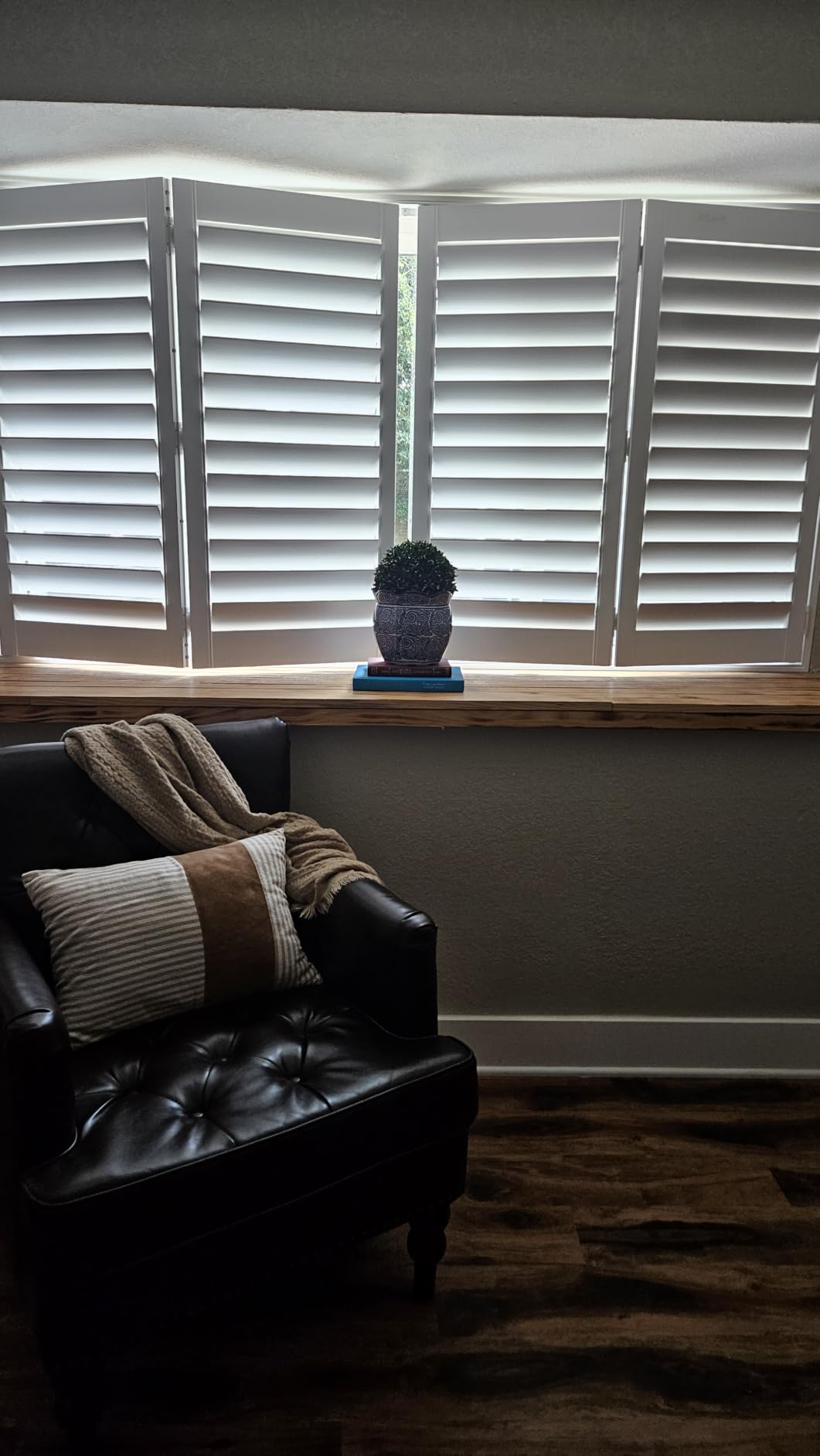 Plantation Shutters for Interior Windows,White,Faux Wood,Custom Made customer photo 2