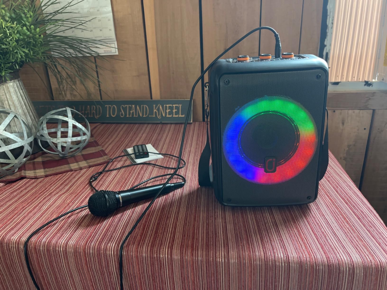 Karaoke Machine with 2 Zero Delay Mics for Adults, Karaoke Set for Parties | Support Karaoke Mode, MIC Priority, Automatic Bass & Treble Adjustment, Support TV Connectivity for Parties, Events, BBQs customer photo 2