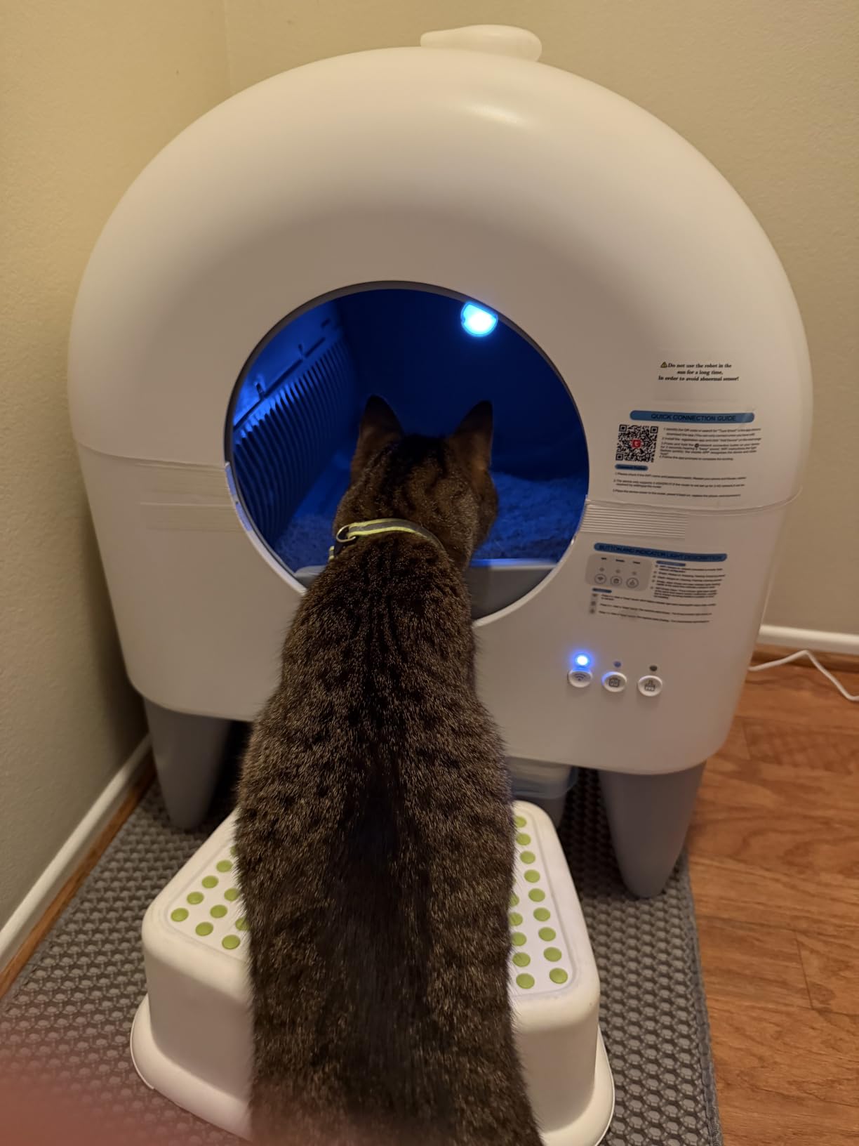 Fumoi Automatic Litter Box, App Control, Safety Sensor, Washable Litter Trays | 95L Large Capacity, Safety Protection, Self cleaning litter box for Multiple Cats, 2 Roll Garbage Bags, Grey customer photo 2
