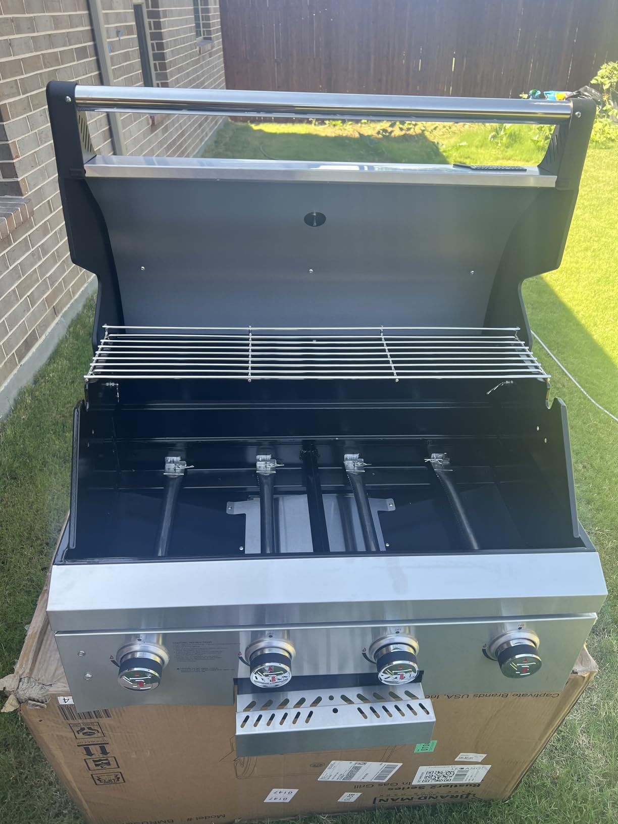 Brand-Man Built-In Gas Grill Head, 40-Inch 6-Burner Outdoor Kitchen Grill | Propane BBQ Island Drop-In, Natural Gas Convertible, Heavy Duty Stainless Steel with Cast Iron Grates and Griddle, 60,000BTUs customer photo 2