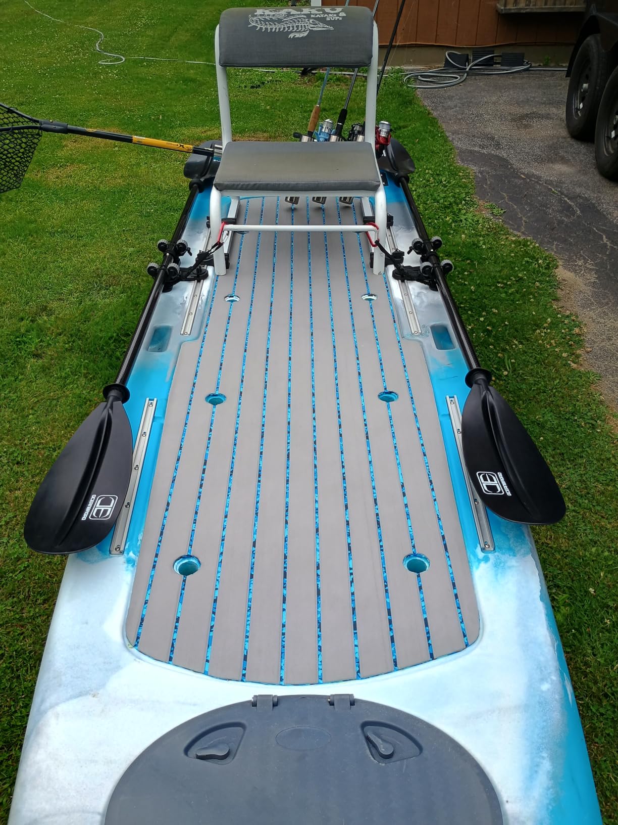 OCEANBROAD Carbon Fiber Kayak Paddle 90.5in/230cm, 86in/218cm for Adults Kayaking Boating Canoeing Oar with Paddle Leash customer photo 1