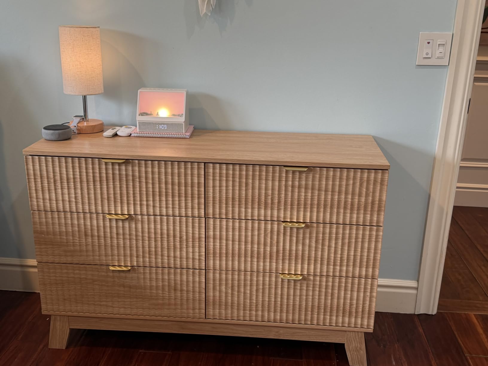 Fluted Dresser for Bedroom with 9 Drawers, 57