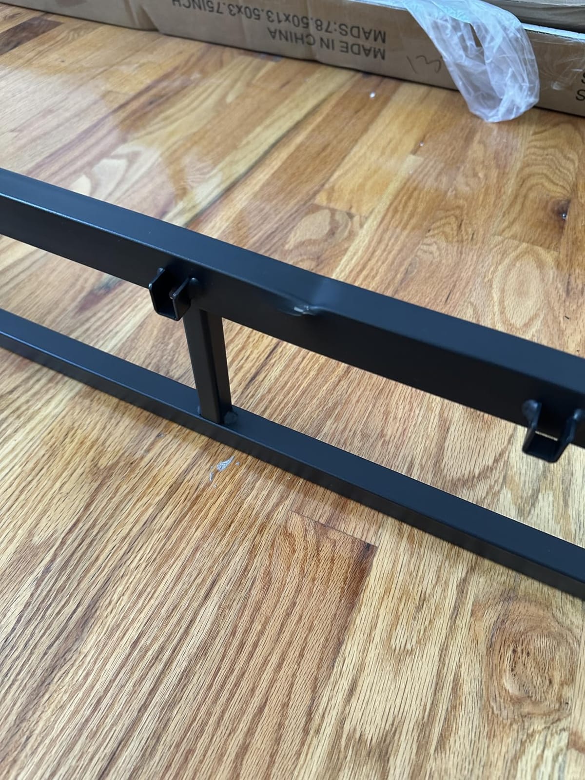 BarnFurin Queen Size Canopy Bed Frame with Heavy Duty Metal Slats, Black customer photo 2