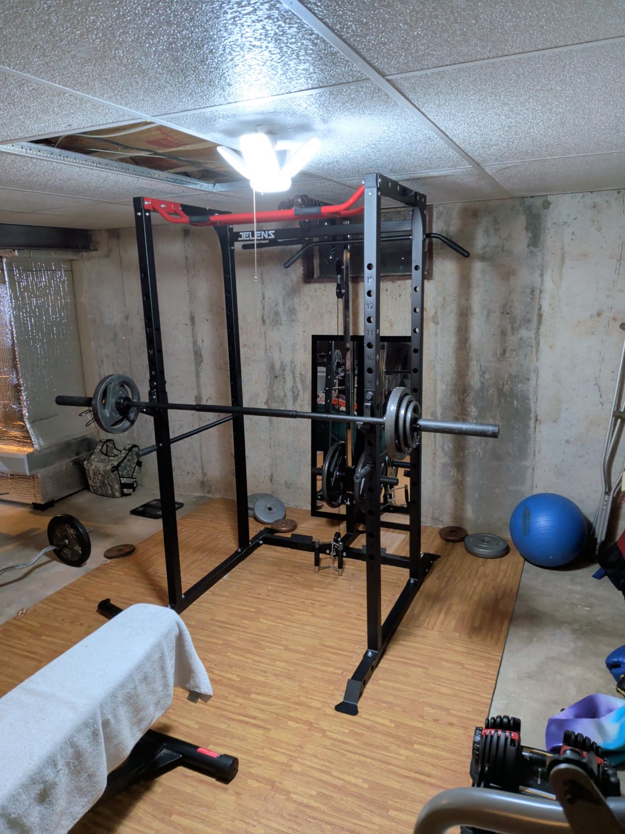 JELENS S11 Power Cage, 2000LB Multi-Function Power Rack with LAT Pulldown, Squat Rack with Adjustable Pulley System and Training Attachments customer photo 1