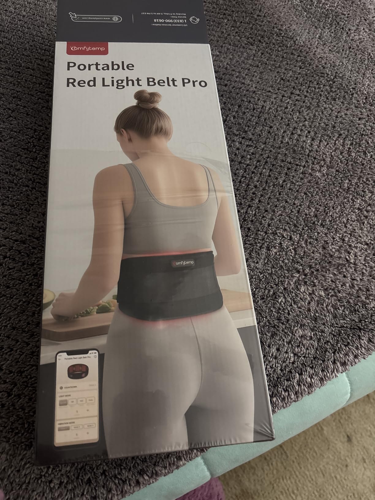 Comfytemp Red Light Therapy Vibration Massage Belt, Cordless, Lower Back | Wearable Near Infrared Lower Back Massager, Portable Birthday Gifts for Women Men Mom Dad, Home Office Use, 660nm & 850nm customer photo 1