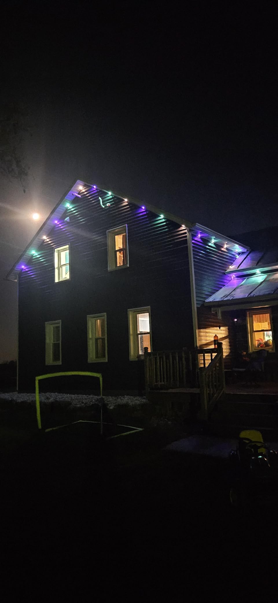 POOFZY Permanent Outdoor Lights for House,200ft RGB+IC Smart Outdoor Decor, 50 Scene Modes,App/Remote Control,IP67 Waterproof,for Christmas,Easter,V-Day,Thanksgiving,Daily & Holiday Party Decor customer photo 2