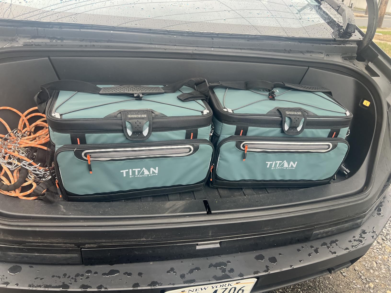 Titan Zipperless HardBody Cooler, Keeps Ice 2 Days | Durable soft cooler with easy access lid, leak proof hard liner with shelf customer photo 1