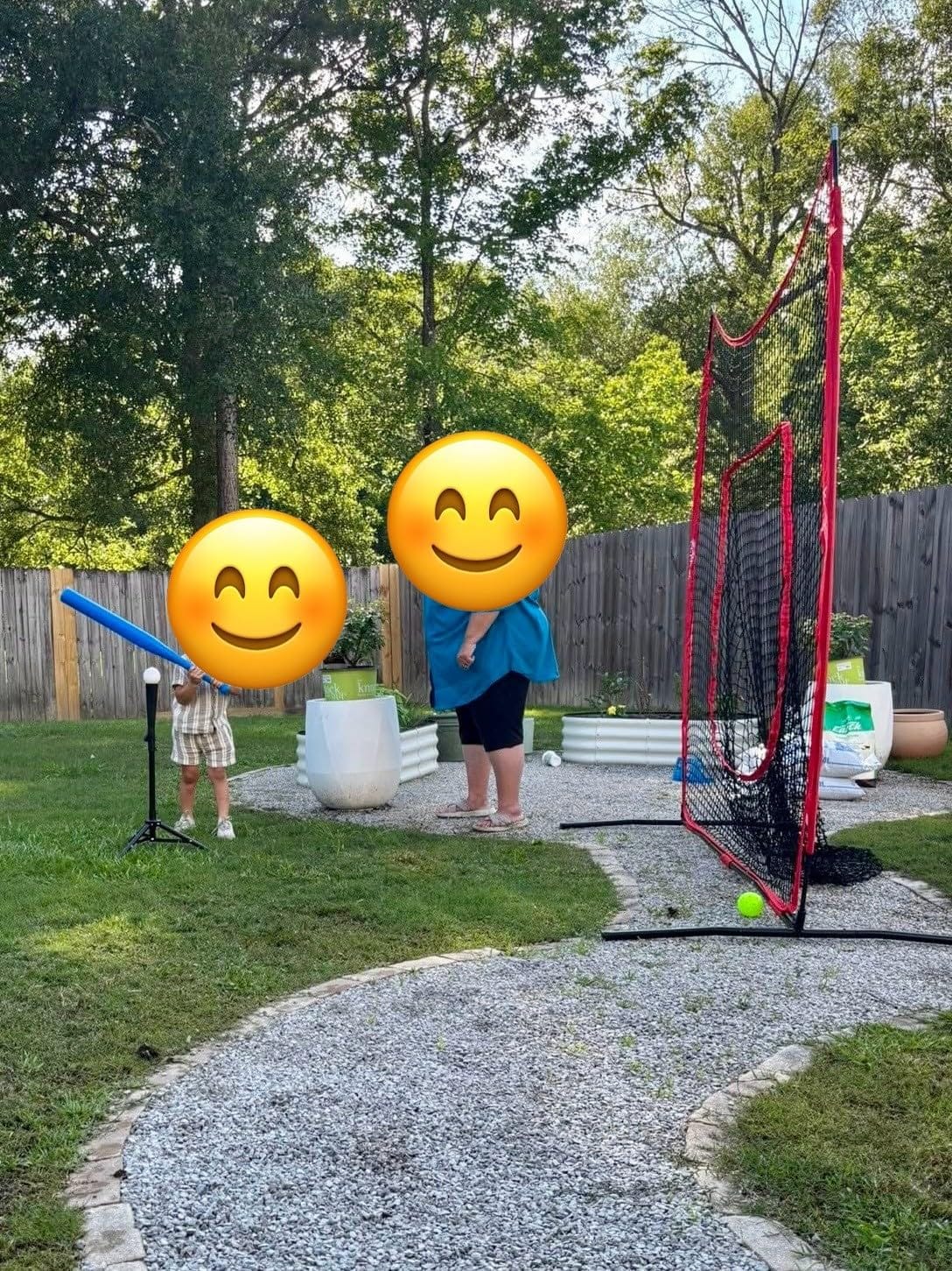 7x7 Ft Baseball and Softball Training Net with Batting Tee, Strike Zone Target, Portable Hitting and Pitching Practice Set customer photo 1