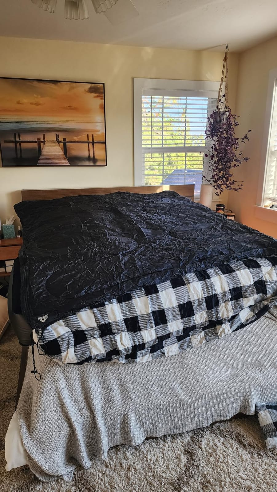 MEREZA Flannel Double Sleeping Bag for Adults Cold Weather, XL Queen Size Sleeping Bag for All Season 2 Person Big and Tall Sleeping Bags for Camping 0 Degree with Pillow customer photo 1