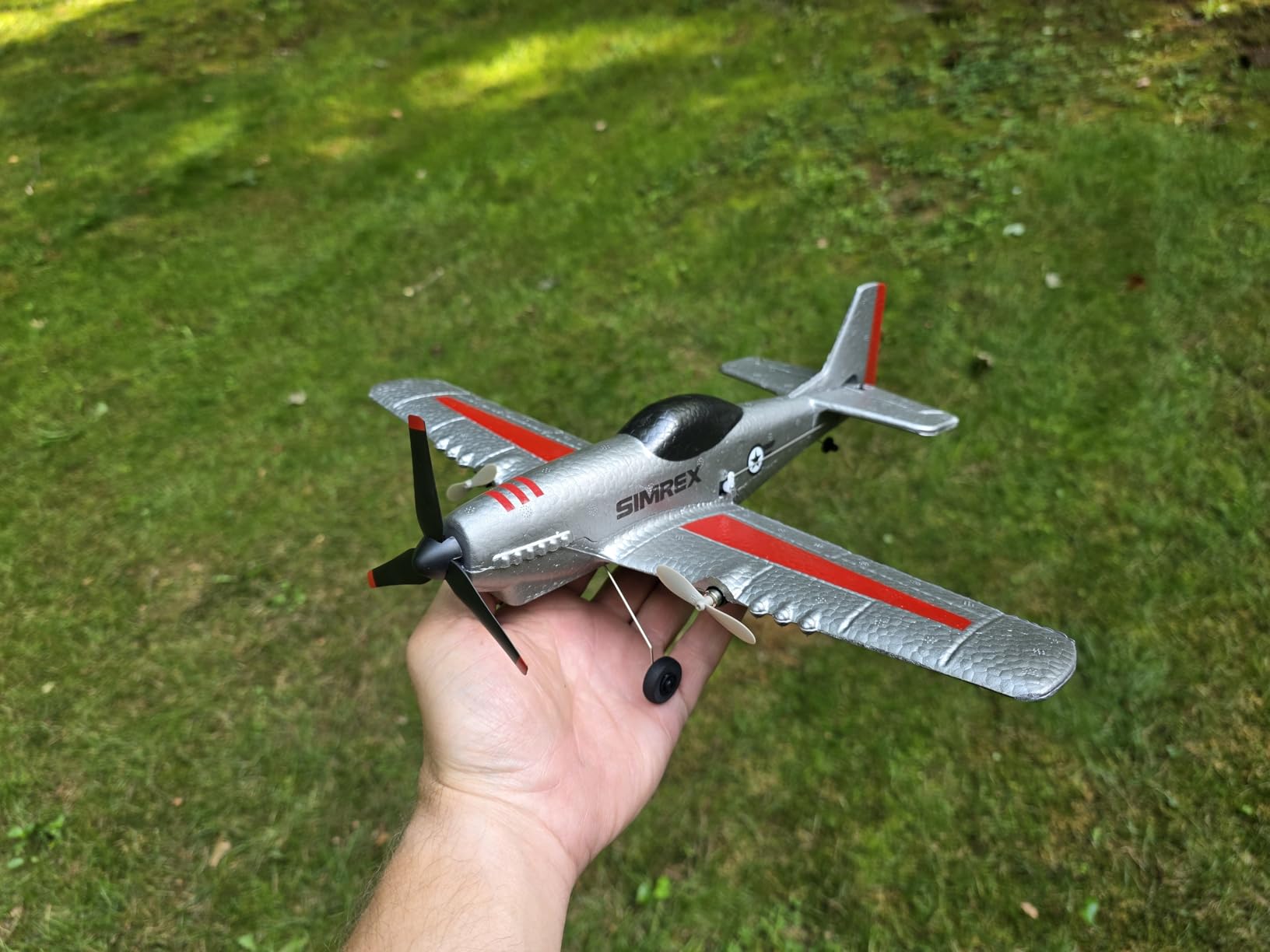 SIMREX RC Plane for Kids & Beginners - P51 Foam Glider, 2.4GHz 3-Channel Remote Control Airplane Toy with 6-Axis Gyro, Easy to Fly RC Airplane for Outdoor Park Play - Gift for Boys & Girls customer photo 1