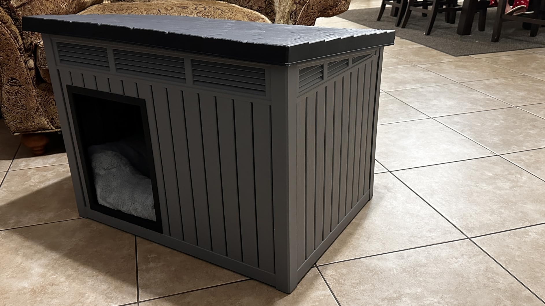 VIXZEN Dog House Outdoor & Indoor, Medium Size, Gray customer photo 1