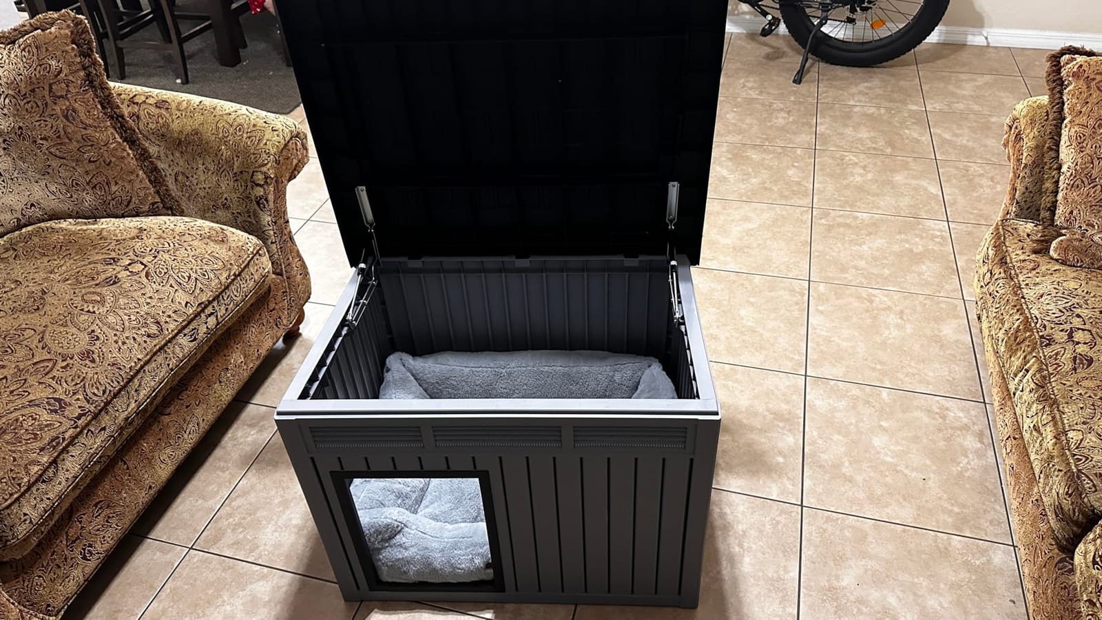 VIXZEN Dog House Outdoor & Indoor, Medium Size, Gray customer photo 2
