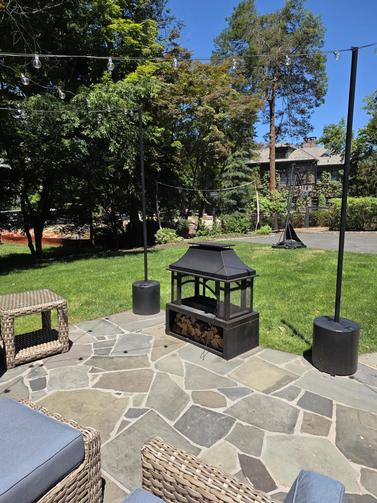 Panovue 39 Inch Fire Pits with Outdoor Chimney and Wood Storage | Large Outdoor Fireplace, Mesh Spark Screen, Fire Poker Included customer photo 1
