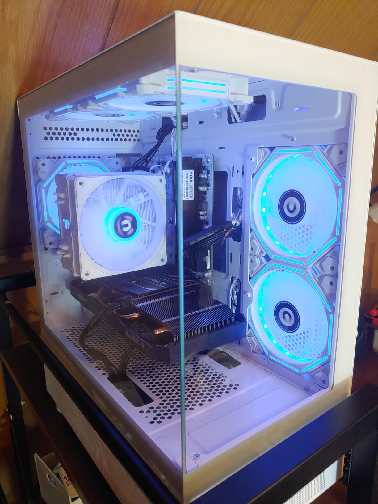 NINGMEI Gaming PC Desktop Computer,AMD Ryzen 5 5500 4.2 GHz,GeForce GTX 1660 Super 6GB,1TB NVMe SSD,16GB DDR4 3200MHz, Air Cooled Prebuilt,650W PSU,Windows 11 Home, Gamer PC, Black customer photo 2