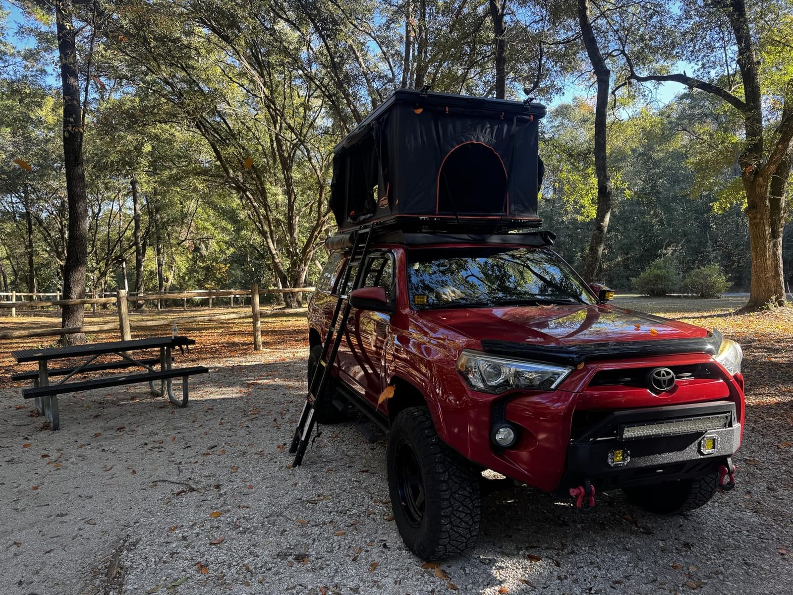 Aluminum Rooftop Tent Hard Shell, Pop Up Roof Tent Hardshell | 2-layer mat, LED light strip, 2 Person Car Roof Top Tent Camping for Jeep Truck SUV Trailer customer photo 2
