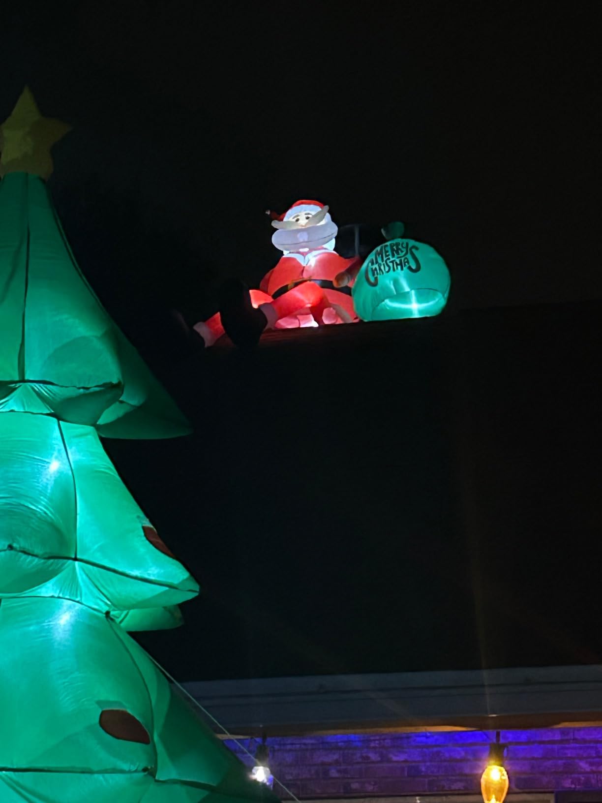 OurWarm 10FT Christmas Inflatable Outdoor Decoration, Giant Elf Inflatable Outdoor Christmas Blow up Yard Decorations with LEDs, Outdoor Christmas Inflatables for Outside Roof Lawn Holiday Xmas Decor customer photo 2