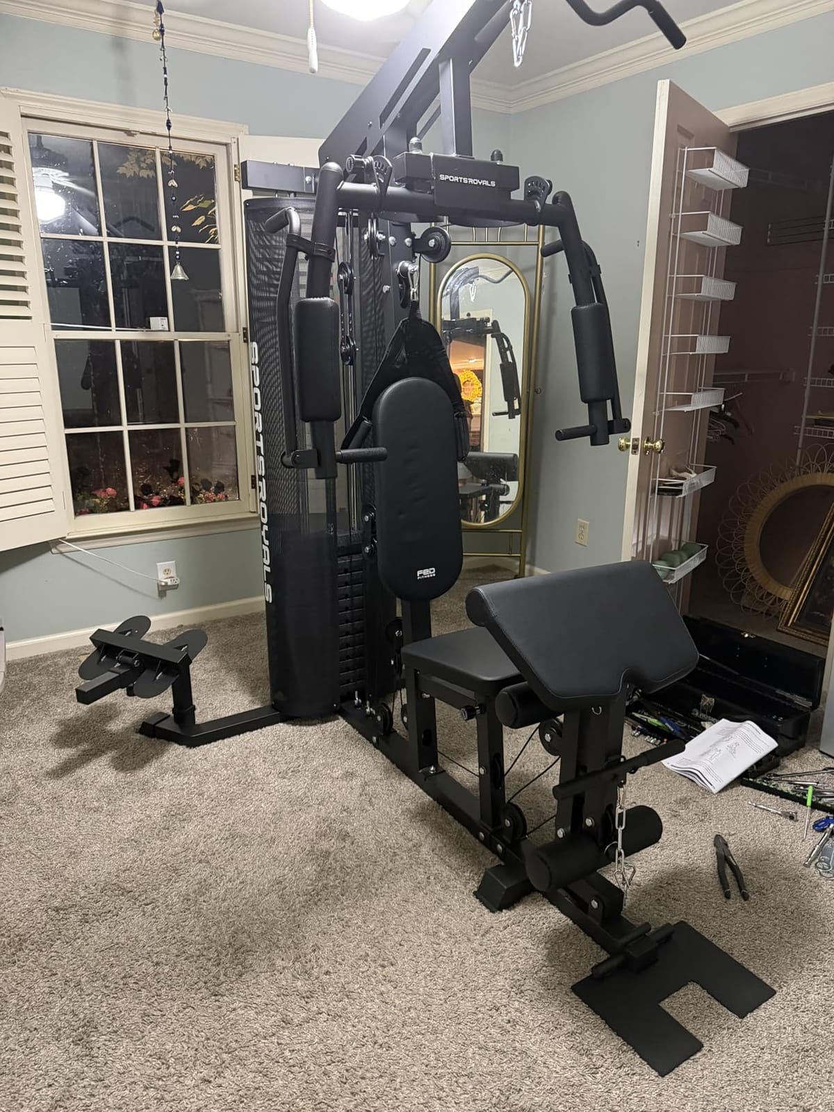 SPORTSROYALS Home Gym, Multifunctional Workout Station with Leg Press | 150LBS Weight Stack Full Body Workout Equipment customer photo 1