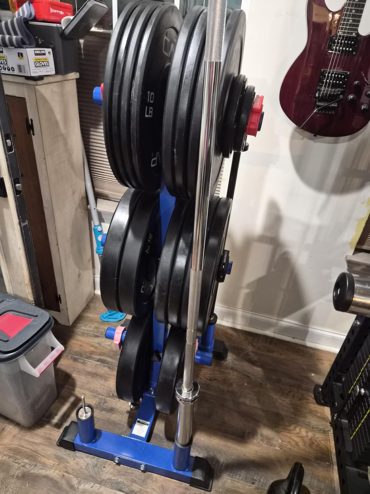 CAP Olympic Bumper Plate Tree Rack with Barbell Holders, Heavy-Duty Weight Plate Storage Rack for Home Gym, Steel Olympic Plate Organizer Stand, Multiple Color & Size Options customer photo 1