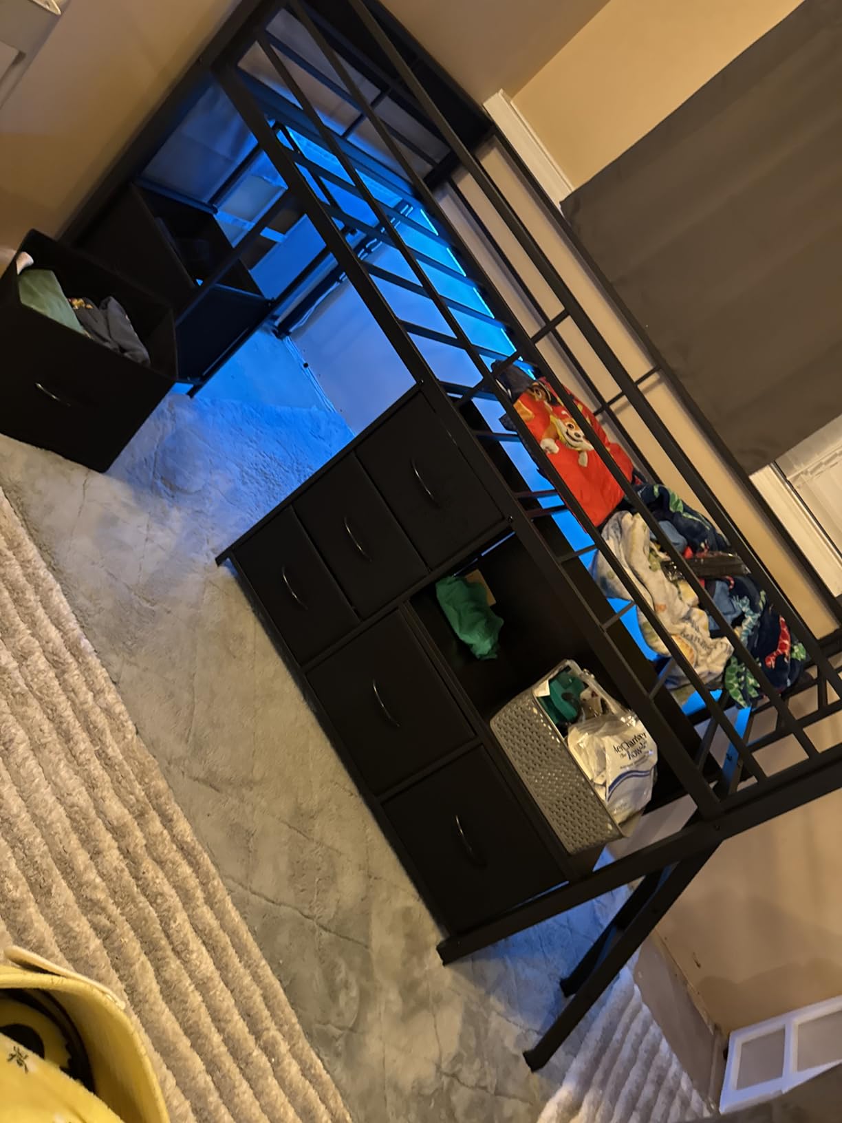 ADORNEVE Kids Low Loft Bed Twin Size with 7 Drawers, Bookcase, LED Lights customer photo 1