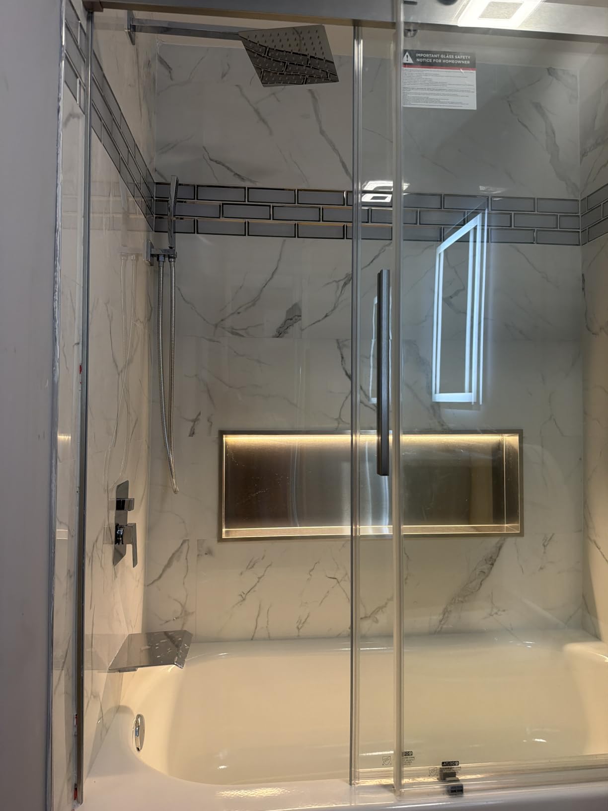 Shower Faucet Set 10‘’ Shower Head,Brush Nickel Shower System customer photo 1