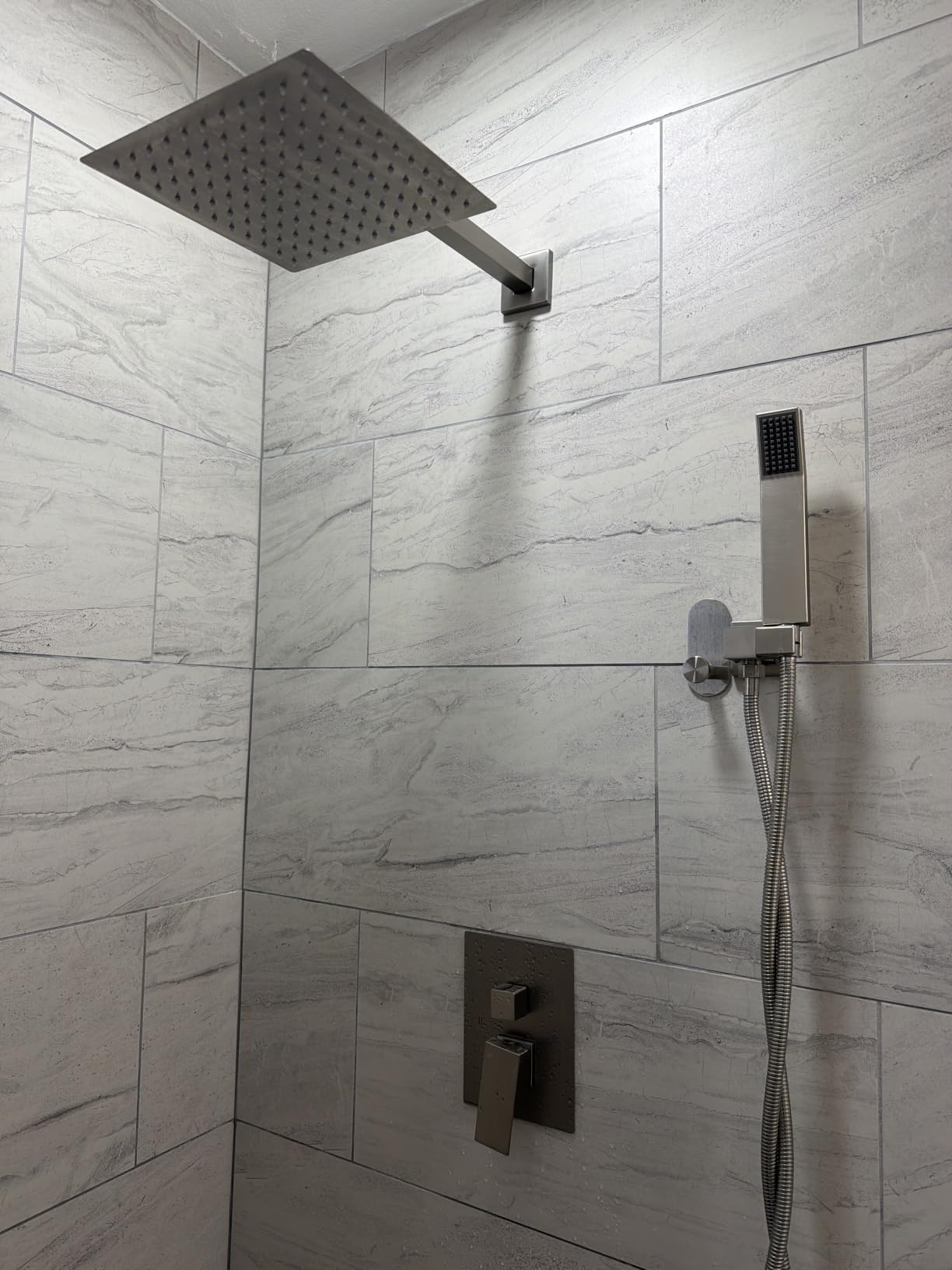 Shower Faucet Set 10‘’ Shower Head,Brush Nickel Shower System customer photo 2
