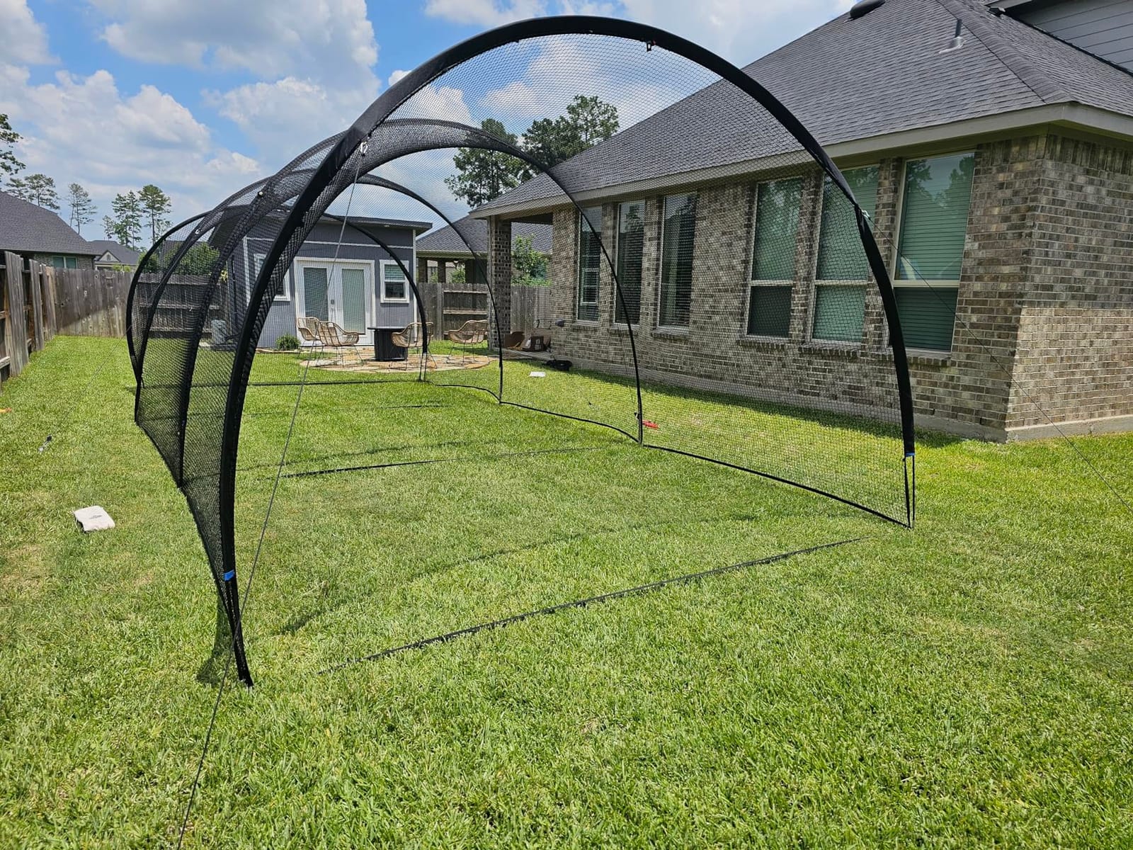 ORIENGEAR Baseball Batting Cage for Backyard, Fully Enclosed Hitting Cage, Baseball and Softball Training Cages, Backyard Hitting and Pitching Practice Net with Frame, 1.25
