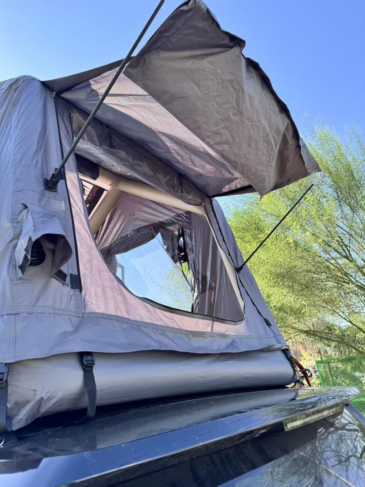 Nice C Inflatable Rooftop Tent, SUV Truck Car Roof Tent (Black & Grey) | Overland Tent, Air Mattress & Ladder, Easy Setup, Pop-Up Camping Tent, Pump Included, Waterproof, Windproof customer photo 1