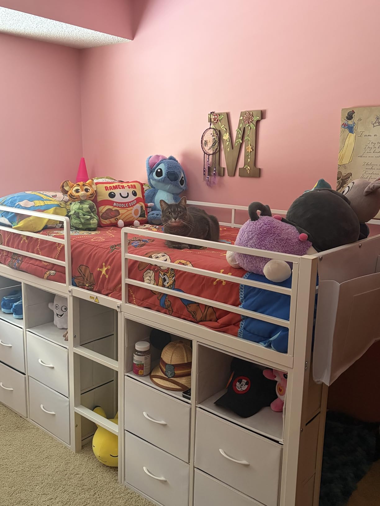 ADORNEVE Low Loft Bed Twin Size with 8 Storage Drawers for Kids, White customer photo 2
