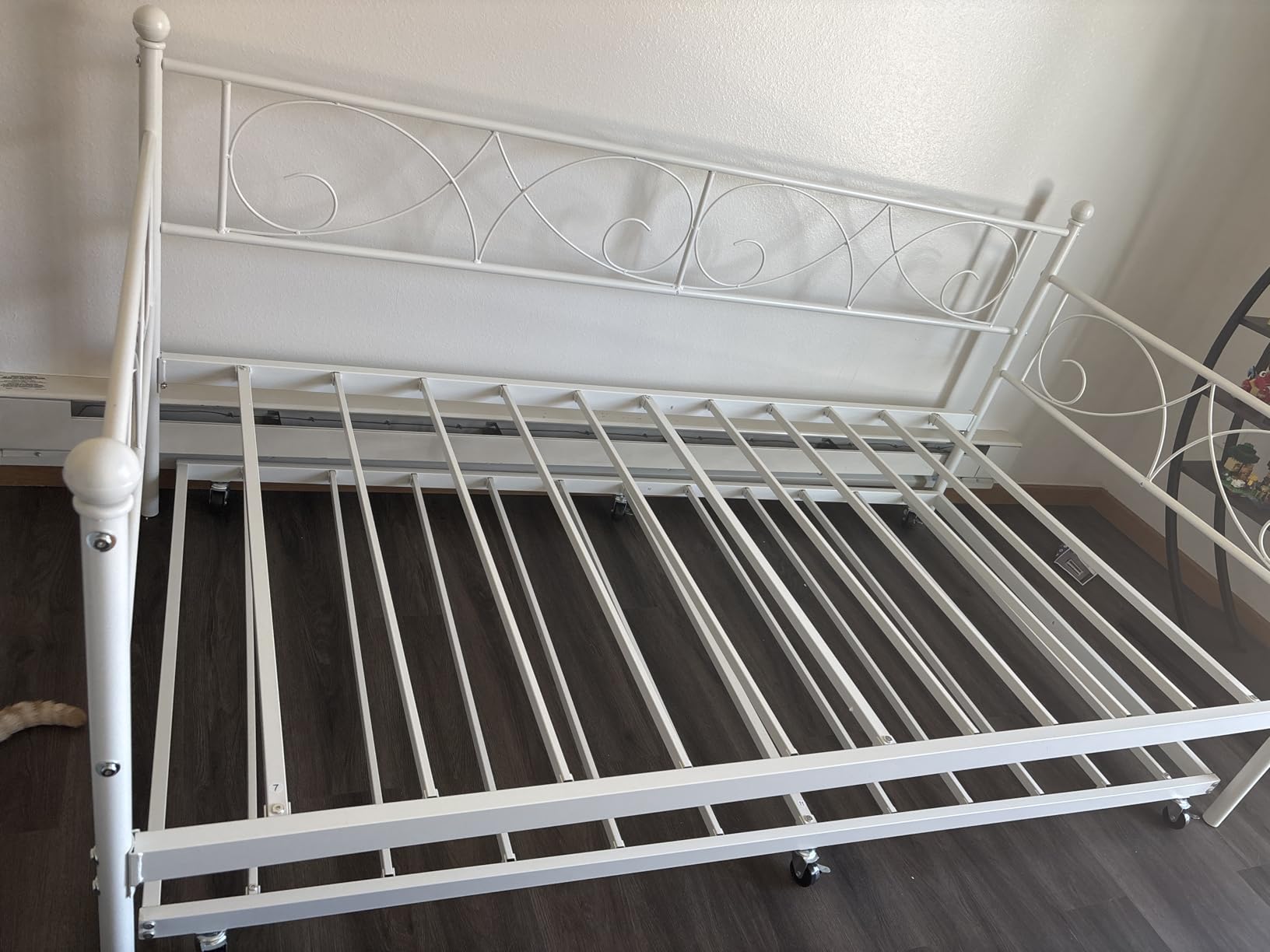 IDEALHOUSE Twin Daybed with Trundle, Metal Trundle Bed, Black customer photo 1