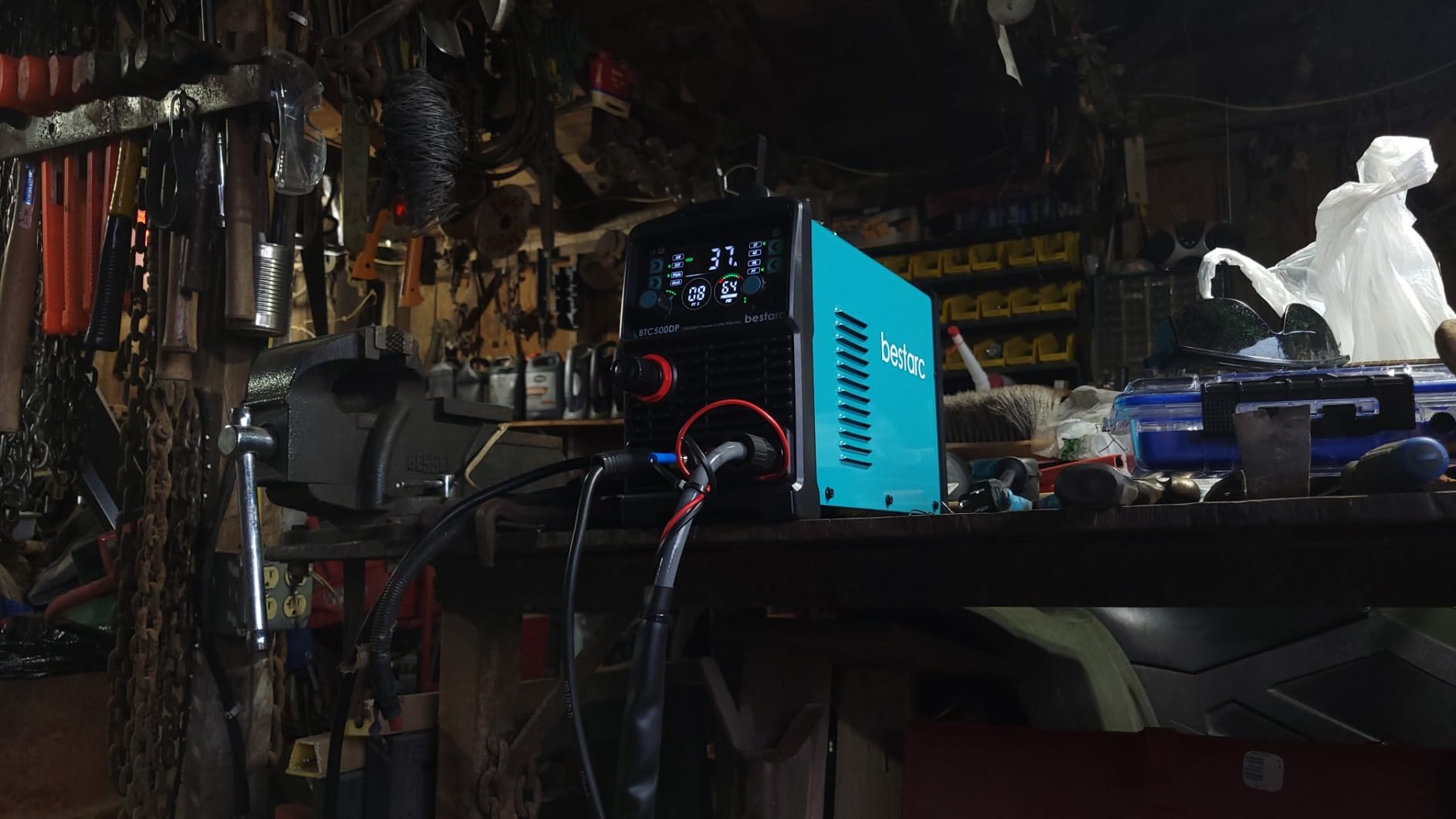 Bestarc Pilot Arc Plasma Cutter, [Large LED Display][Air Sensor] 50A Plasma Cutter Machine 110/220V Dual Voltage, 1/2'' Clean Cut 3/4 Inch Max Cut, Post Flow Mesh, 2T/4T for Beginners DIY customer photo 1