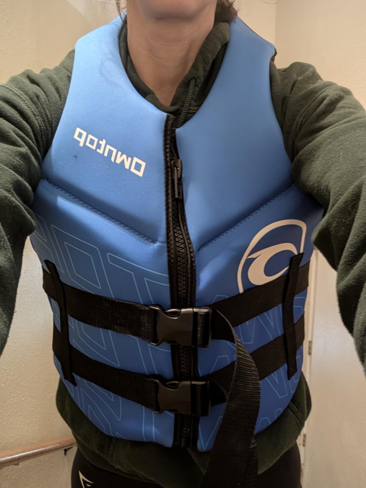 Owntop Swim Vest Adult Water Sport Vest Neoprene Floaties for Swimming, Boating, Kayaking, Fishing | Adjustable Zipper Dual Buckle Foldable Buoyancy Jacket customer photo 1