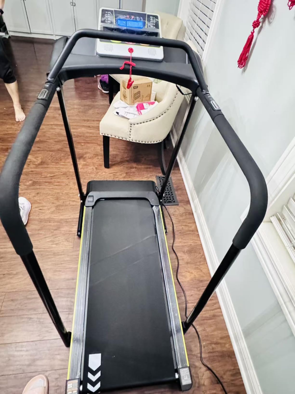 Redliro Treadmill for Seniors - 0.3mph Slow Start, Front & Long Handrails | 0-2% Incline, 300lb Capacity, Wheeled, Auto Lube, Soft Drop System, Screen Off Controls, Rehab Walker for Elderly Home Use customer photo 1