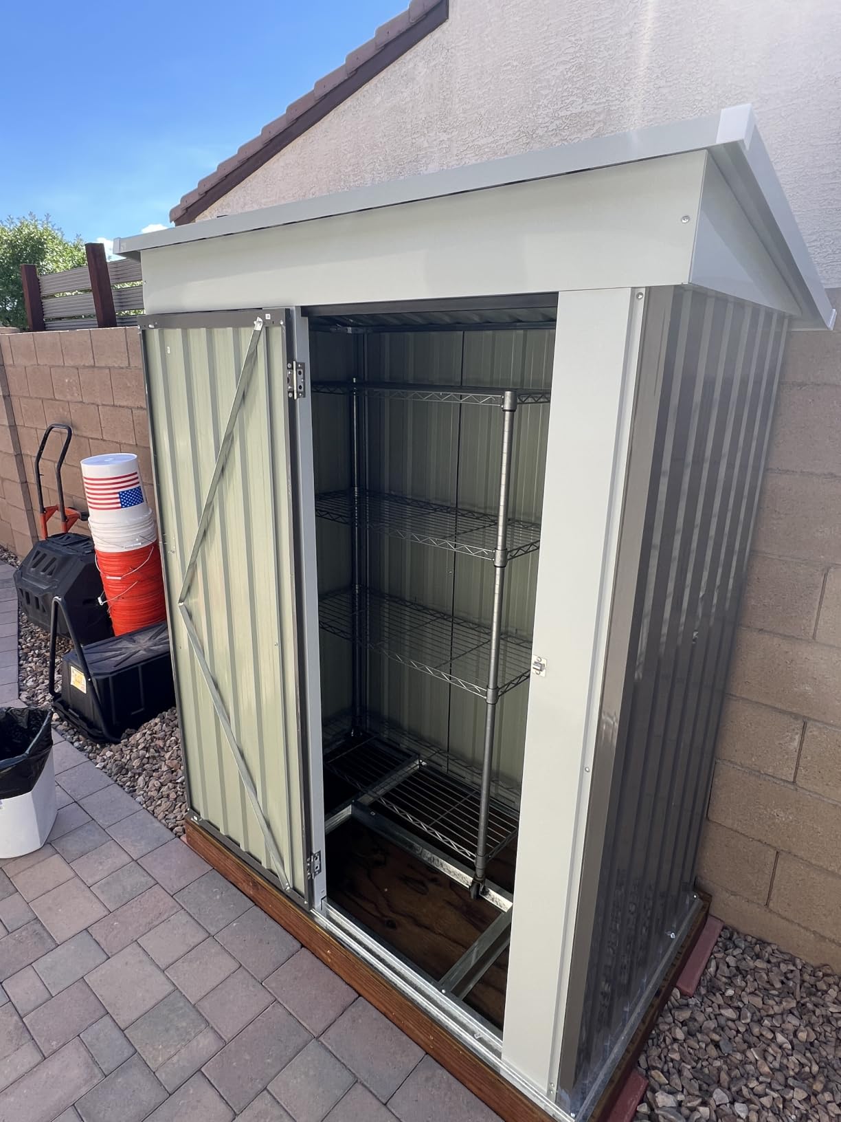 Devoko 8x6 FT Outdoor Storage Shed, Brown customer photo 2
