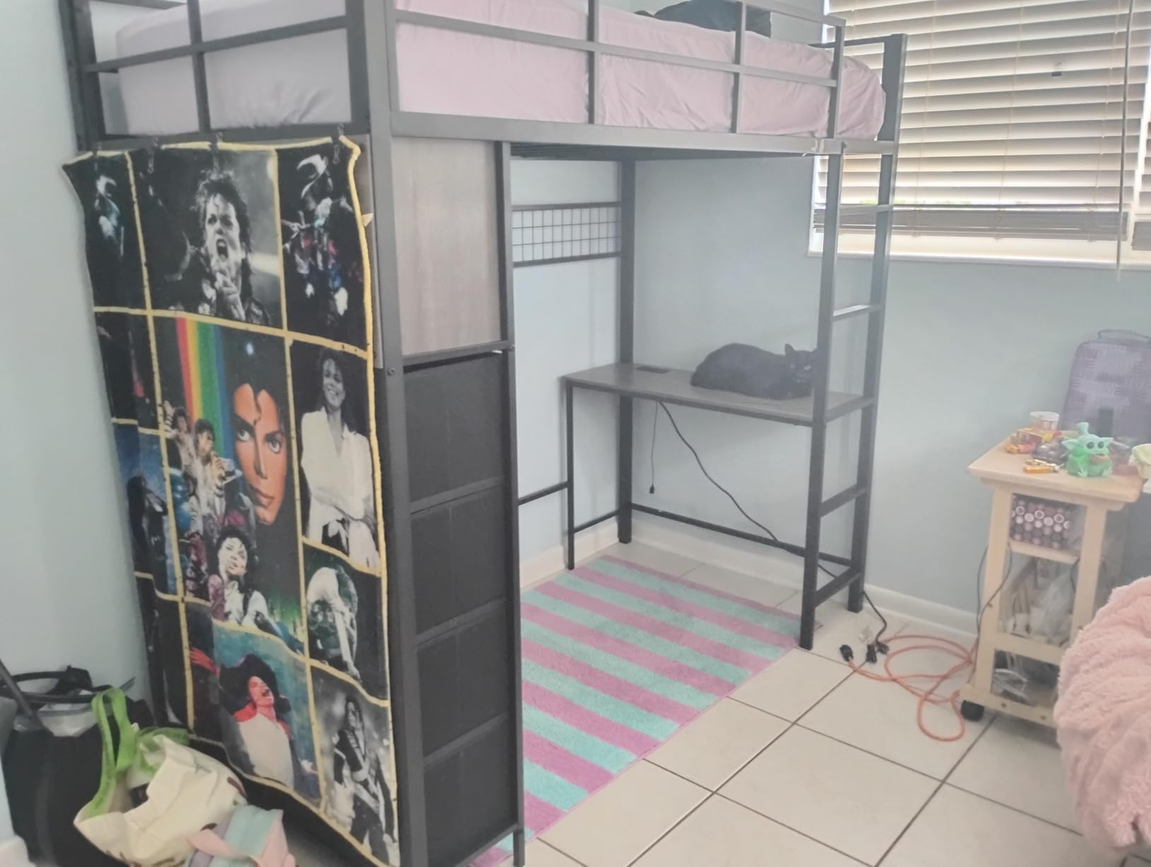 ADORNEVE Loft Bed Full Size with Desk and 8 Storage Drawers, White customer photo 2