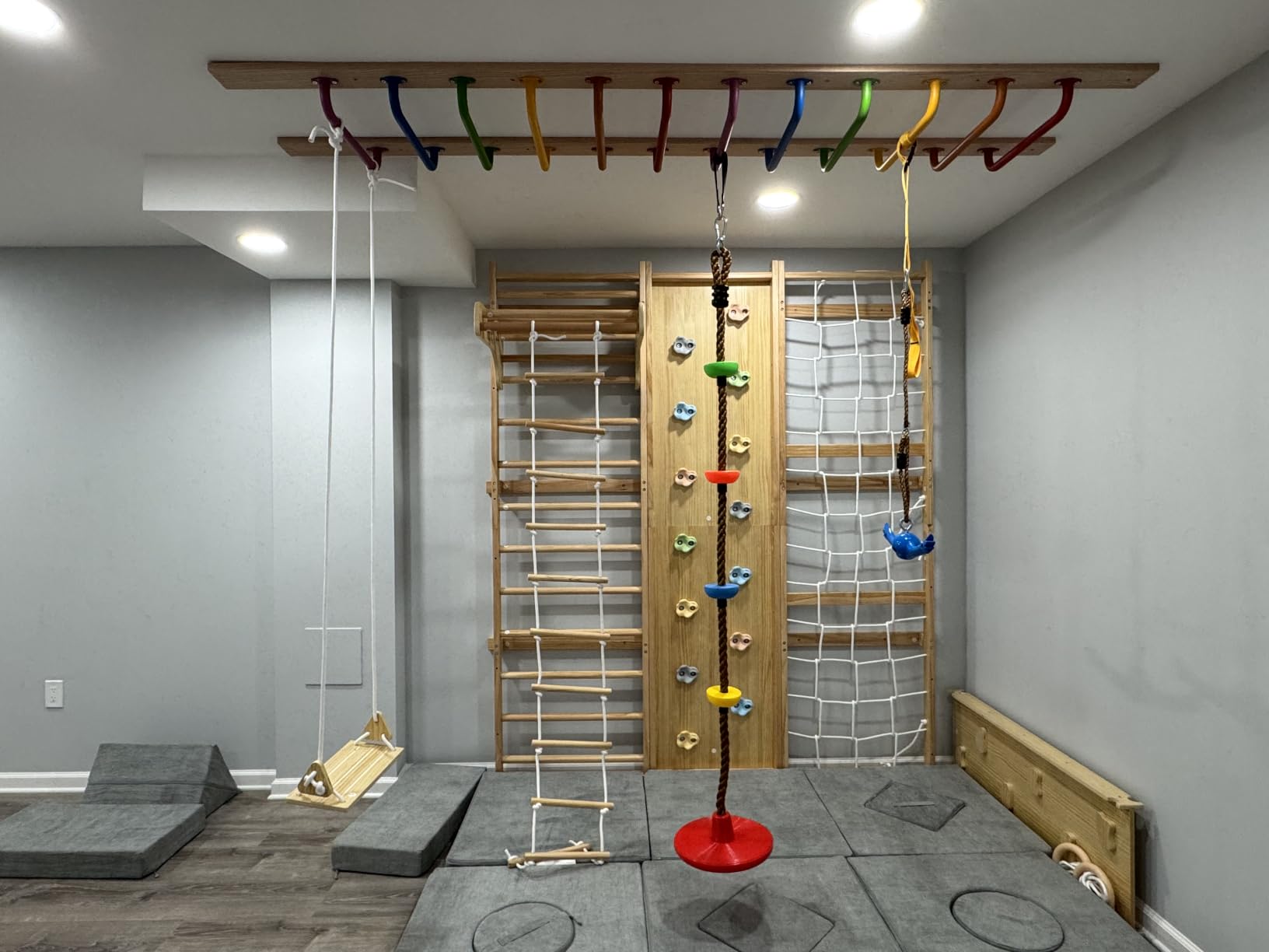 Avenlur Walnut 9-in-1 Swedish Ladder Wall Gym Kids, Indoor Climbing Wall customer photo 1